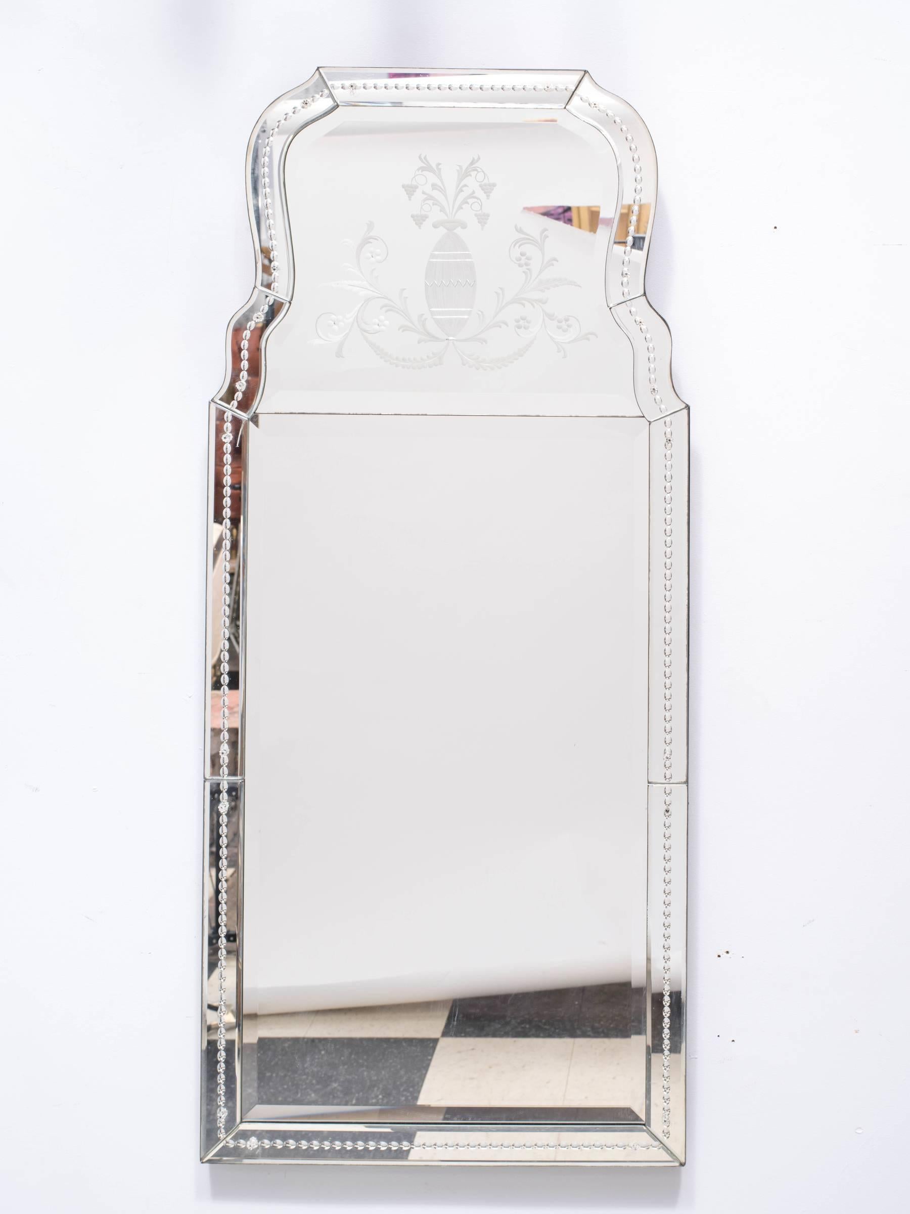 Mid-20th Century Venetian Etched Mirror