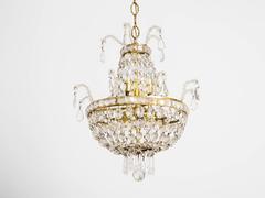 Crystal and Brass Chandelier