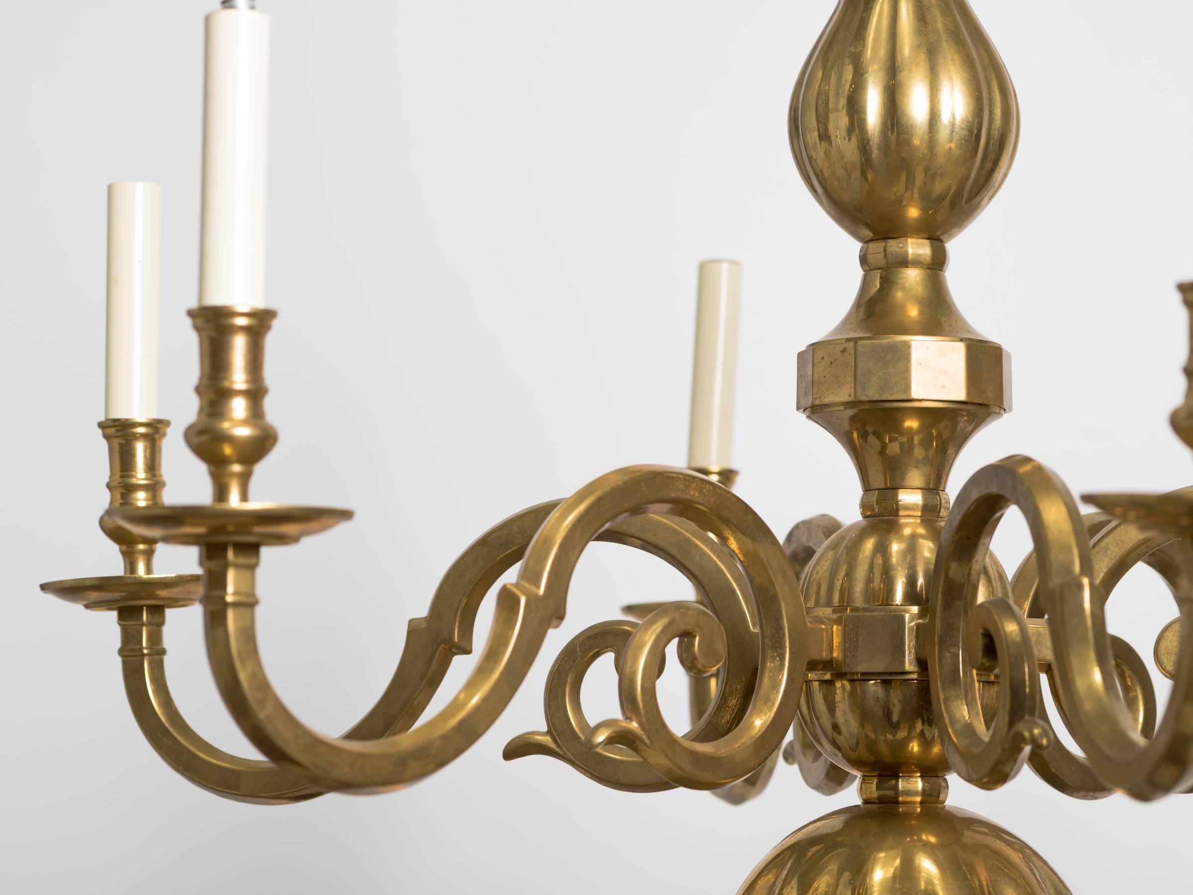 Traditional Solid Brass Six-Arm Chandelier 3