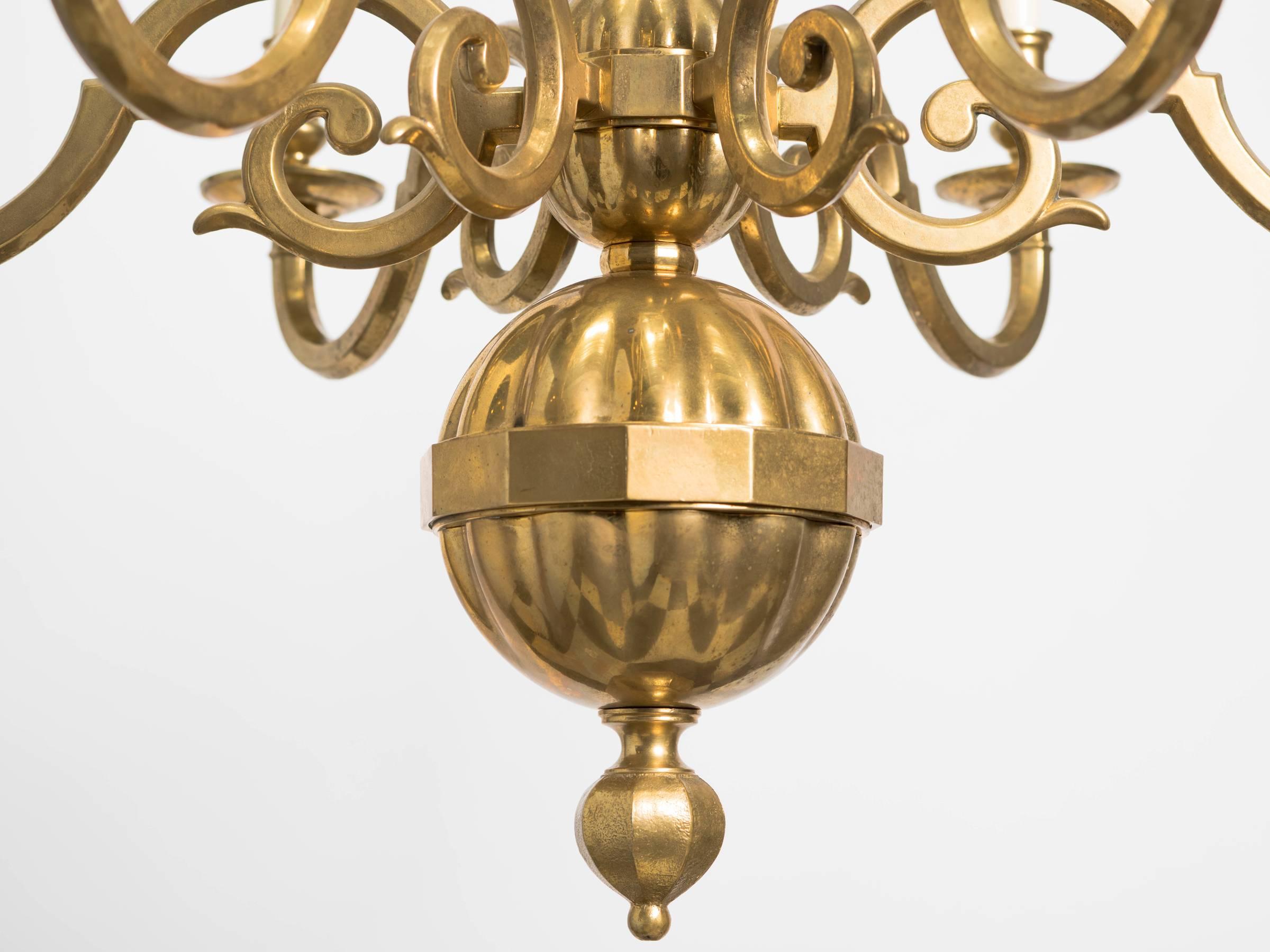 Traditional Solid Brass Six-Arm Chandelier 1