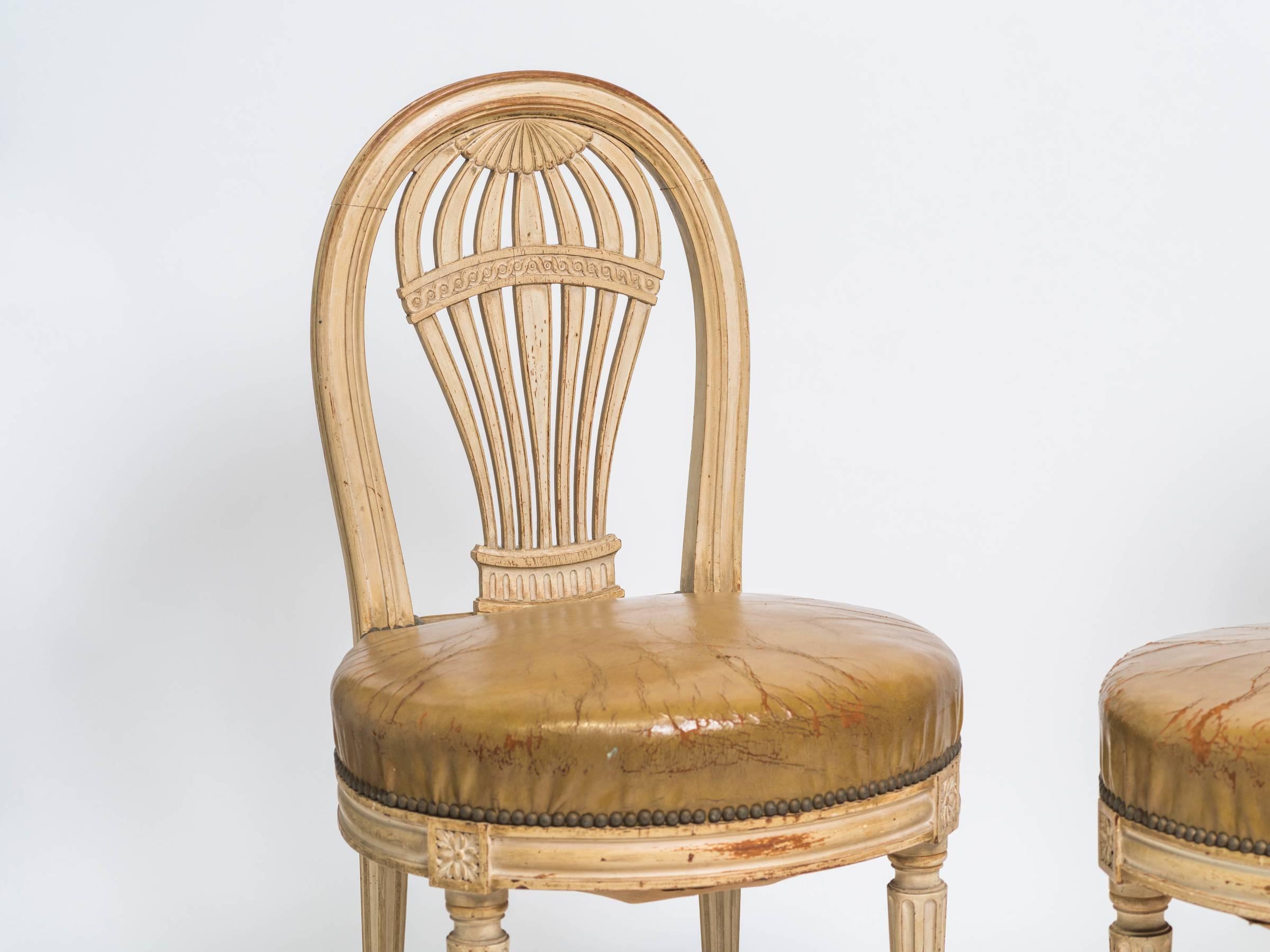 Early 20th Century Pair of 1920s French Hot Air Balloon Side Chairs
