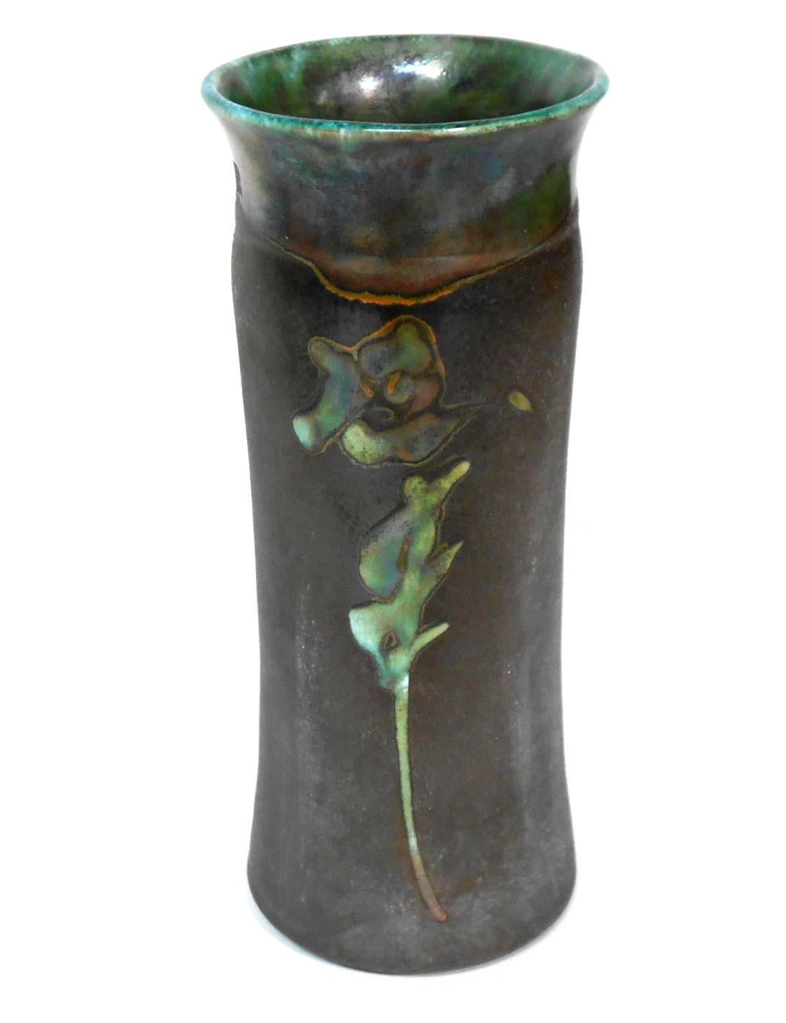 Mid-Century Modern Evans Raku Ceramic Vase