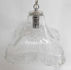 Murano Ice Glass Pendant Light Fixture