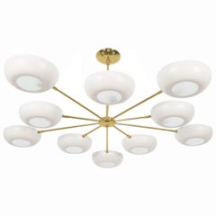 Stilnovo Style White Enameled Sputnik Chandelier