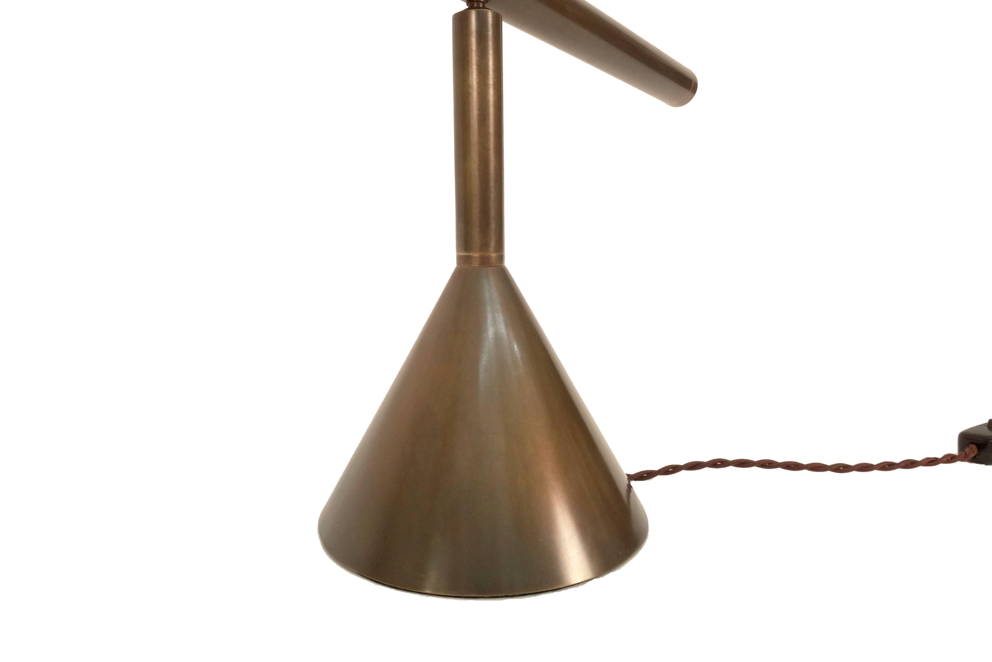 American Architectural Brass Desk Lamp, Limited Edition For Sale