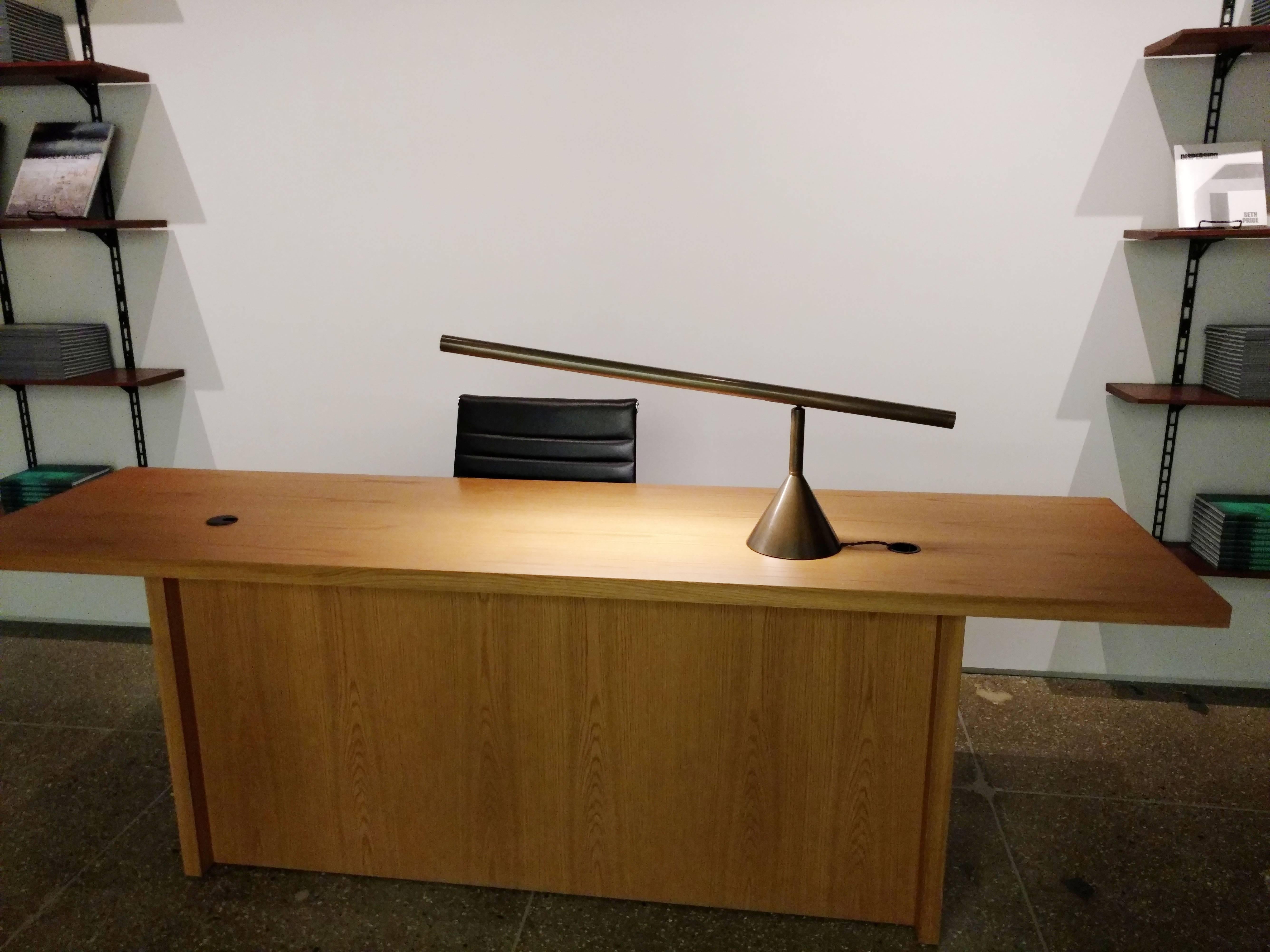 Architectural Brass Desk Lamp, Limited Edition For Sale 4