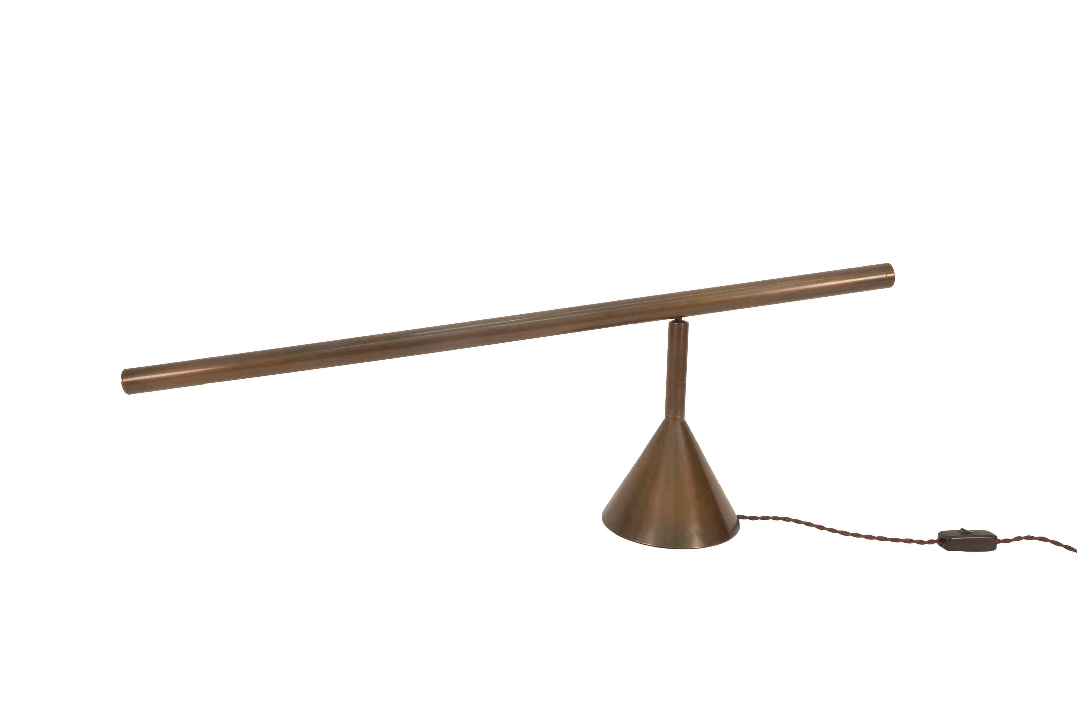 Architectural Brass Desk Lamp, Limited Edition For Sale 2