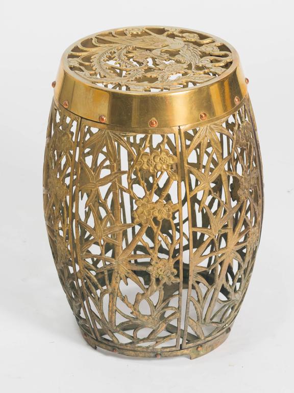 Asian Brass Garden Stool at 1stDibs