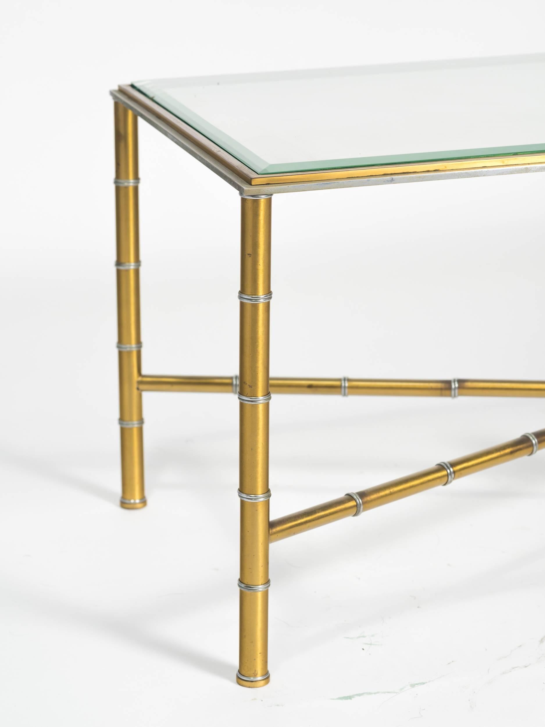 bamboo brass coffee table