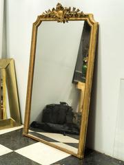 6 Foot 19th Century French Louis XVI Giltwood Pier Mirror