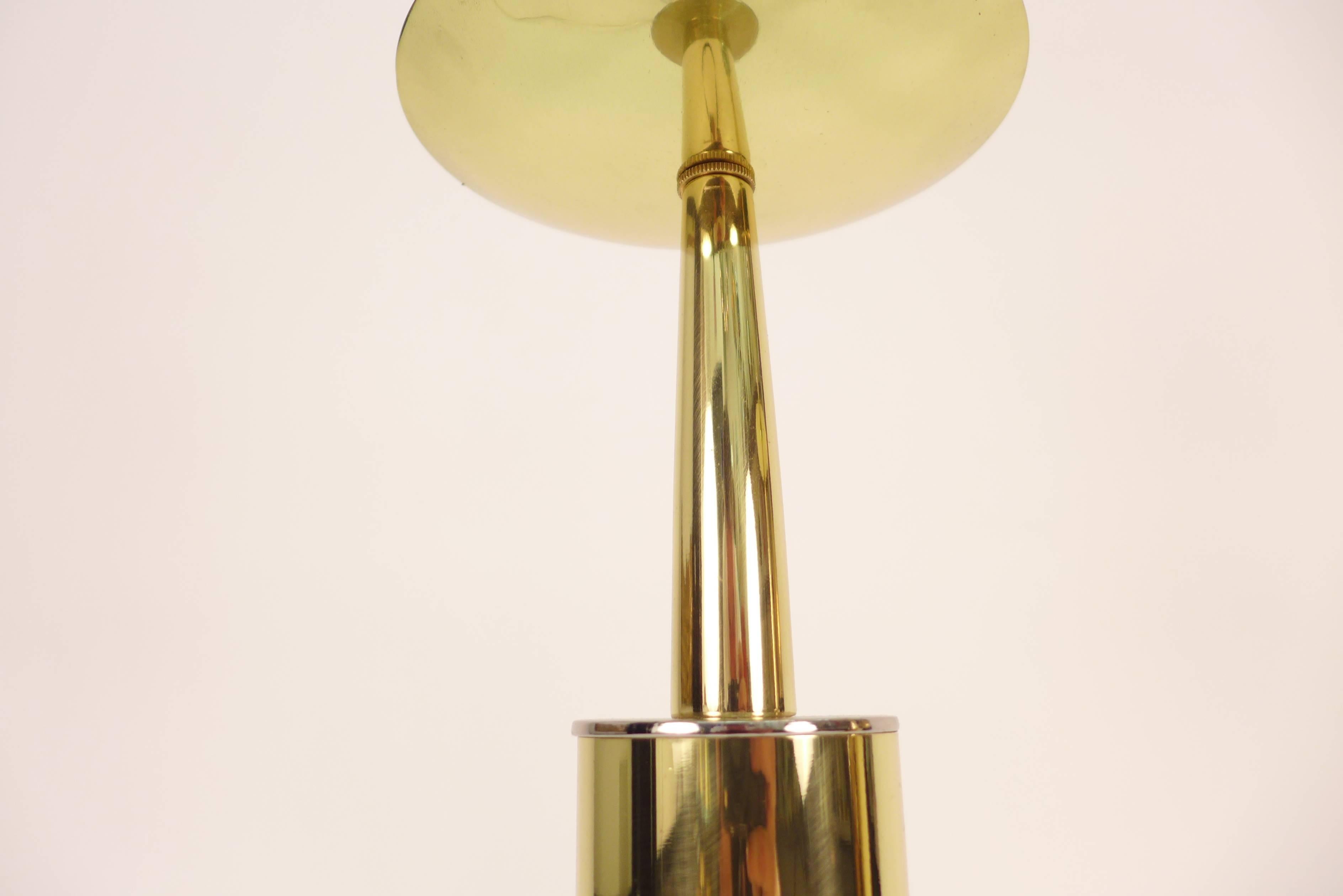 Gold and Nickel Parzinger Style Table Lamps For Sale 2