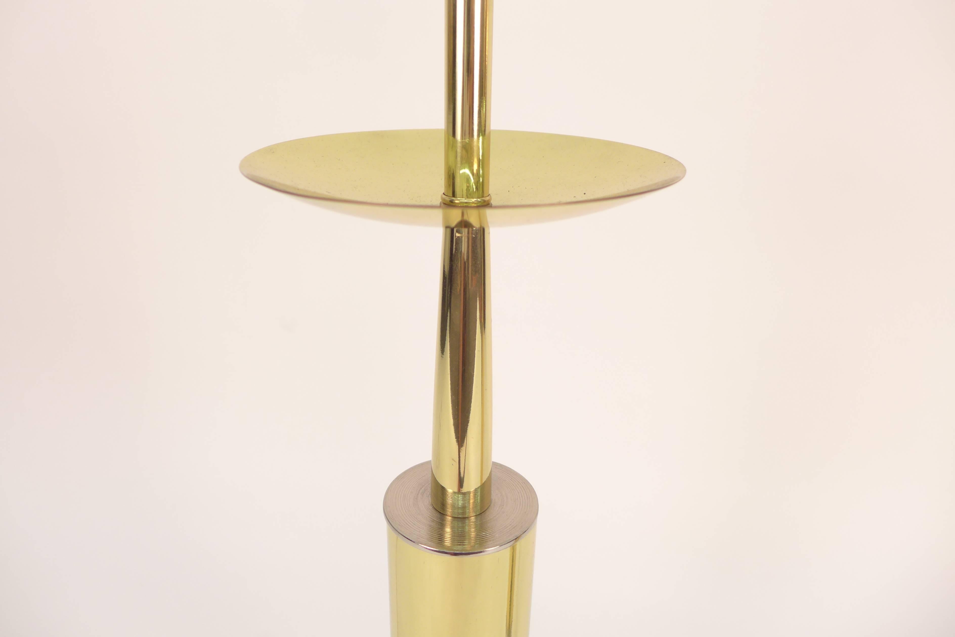Gold and Nickel Parzinger Style Table Lamps For Sale 3