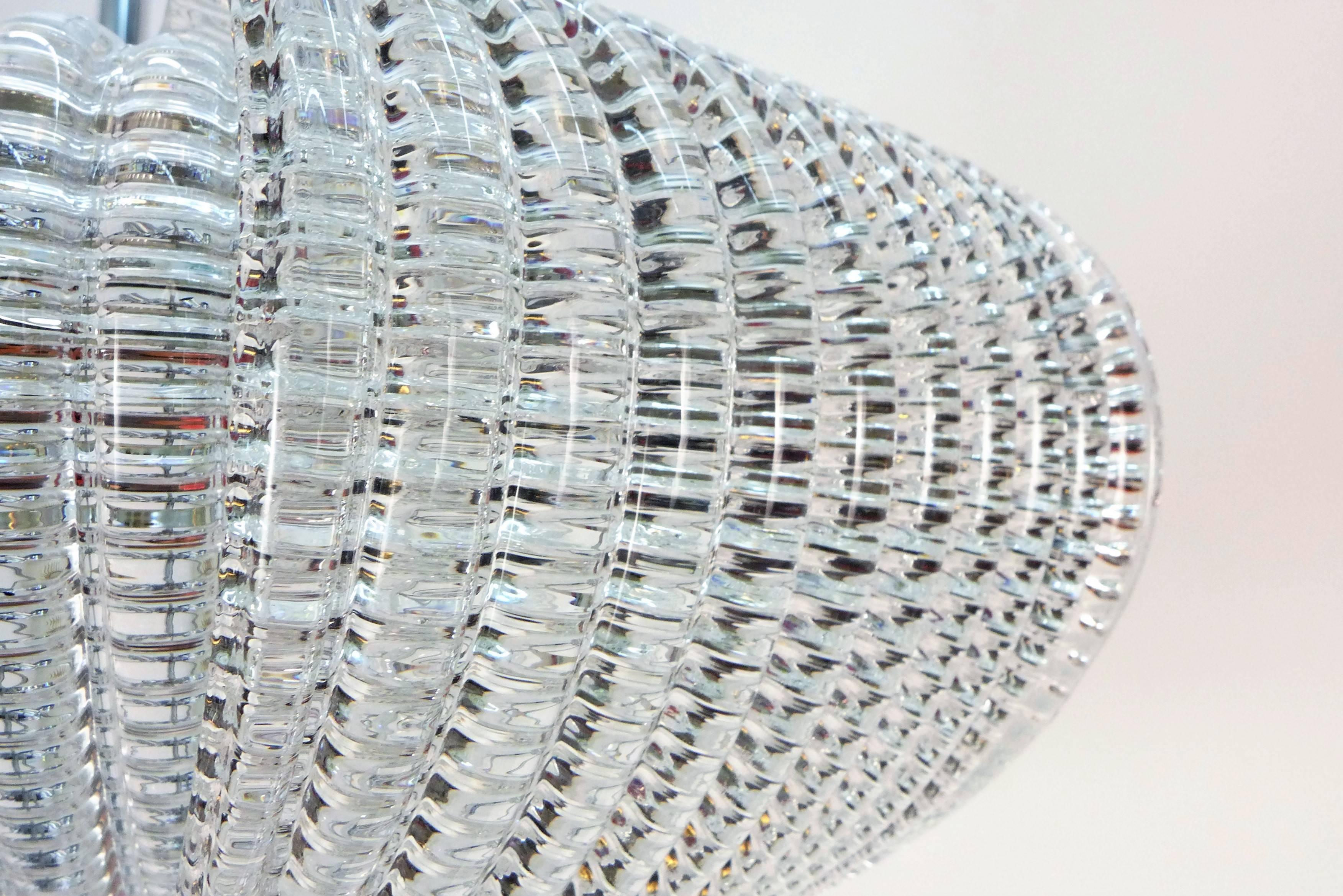 XXIe siècle et contemporain Grand lustre de Murano en verre texturé en vente