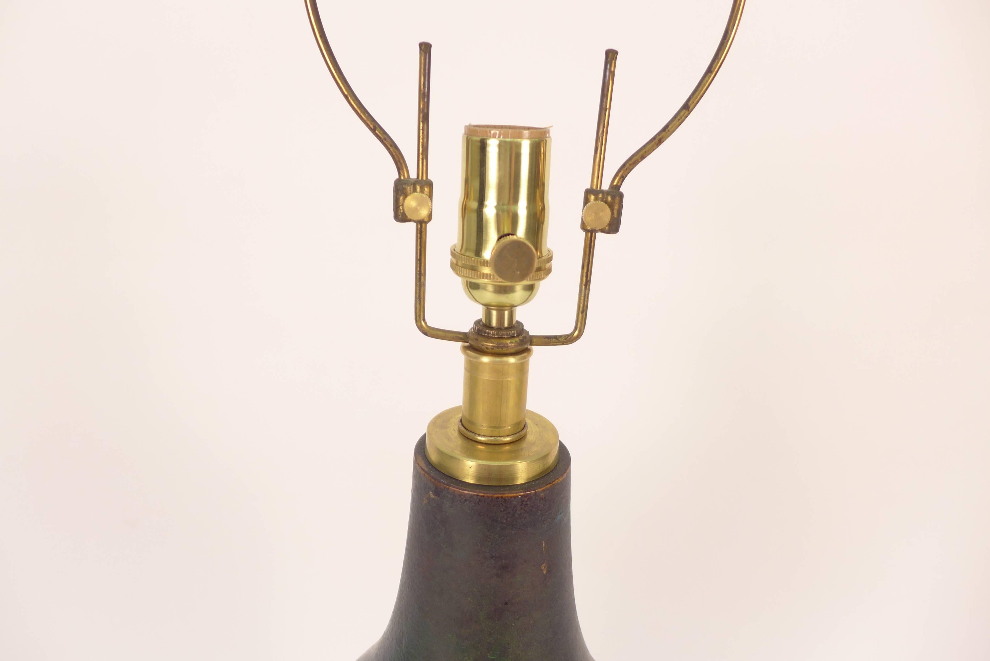 Large Single Danish Ceramic Lamp, Mid-Century Modern For Sale 1
