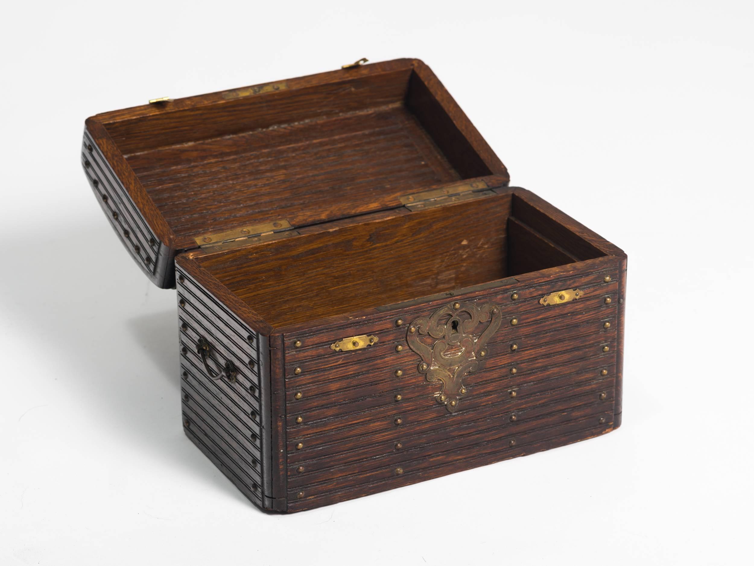 19th Century Wood and Brass Box In Good Condition In Tarrytown, NY