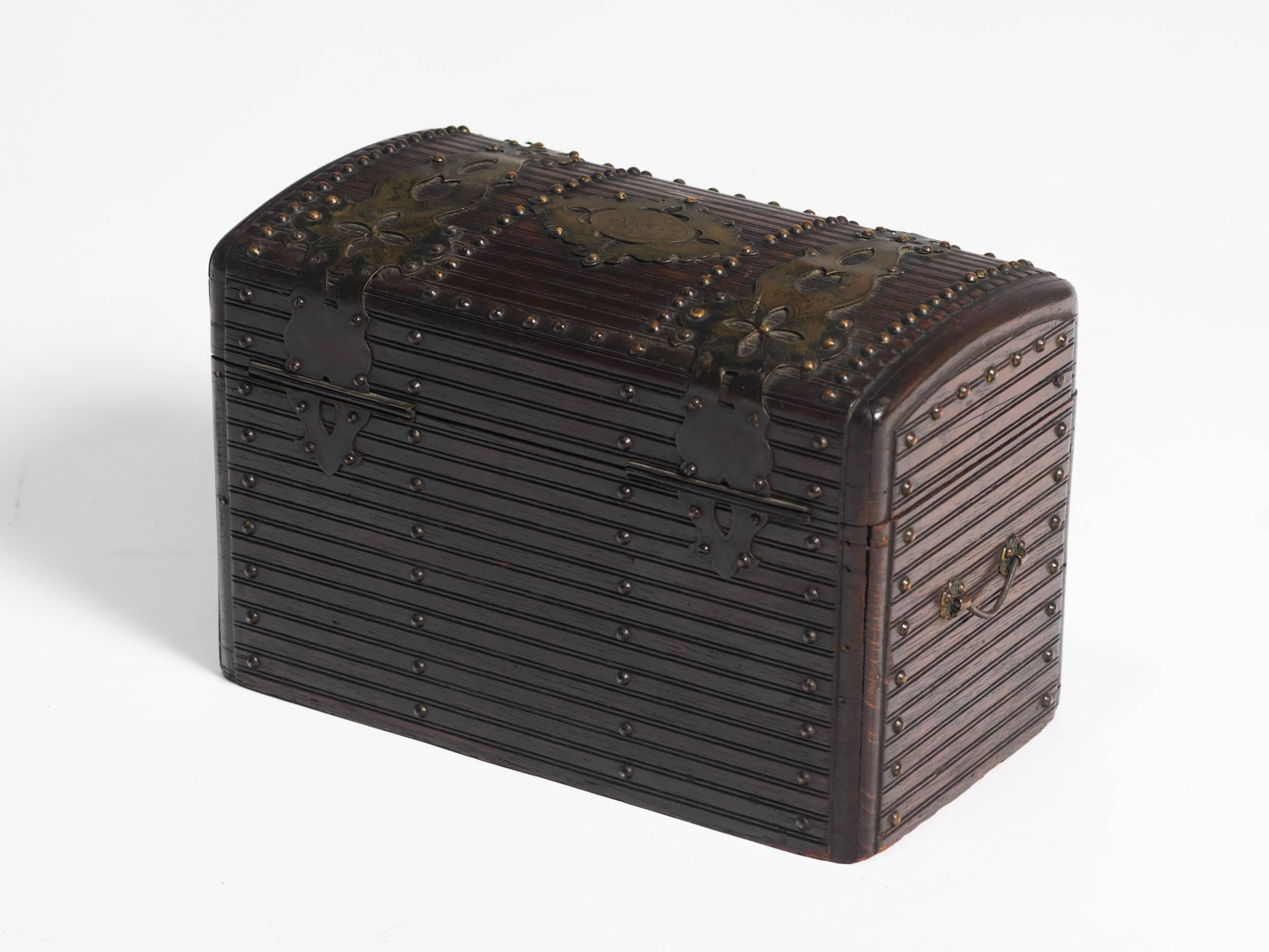 Late 19th Century 19th Century Wood and Brass Box