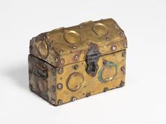 Arts & Crafts Studded Brass Box