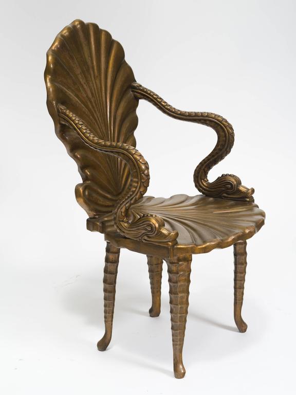 Carved Wood Italian Fantasy Dolphin Chair at 1stDibs