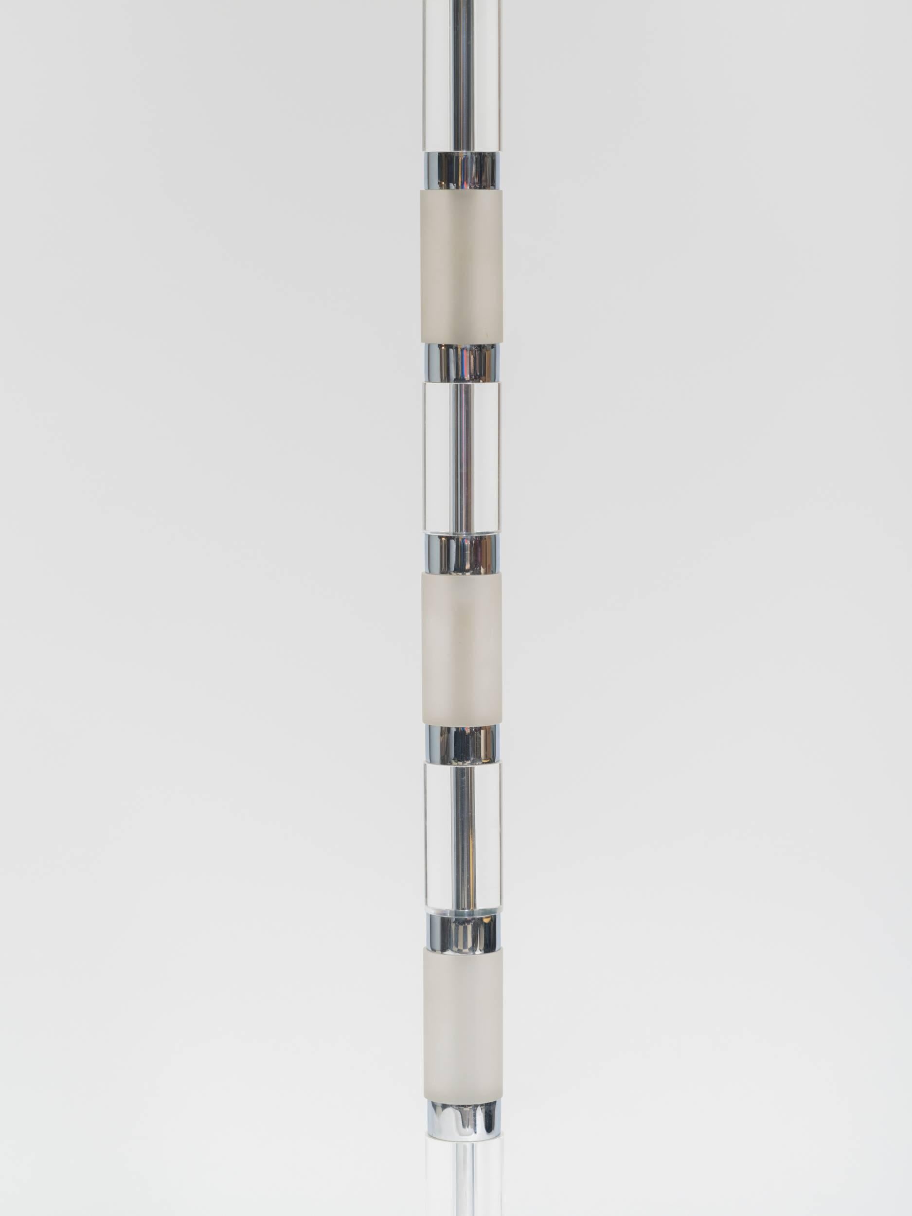 Chrome and Lucite floor lamp.