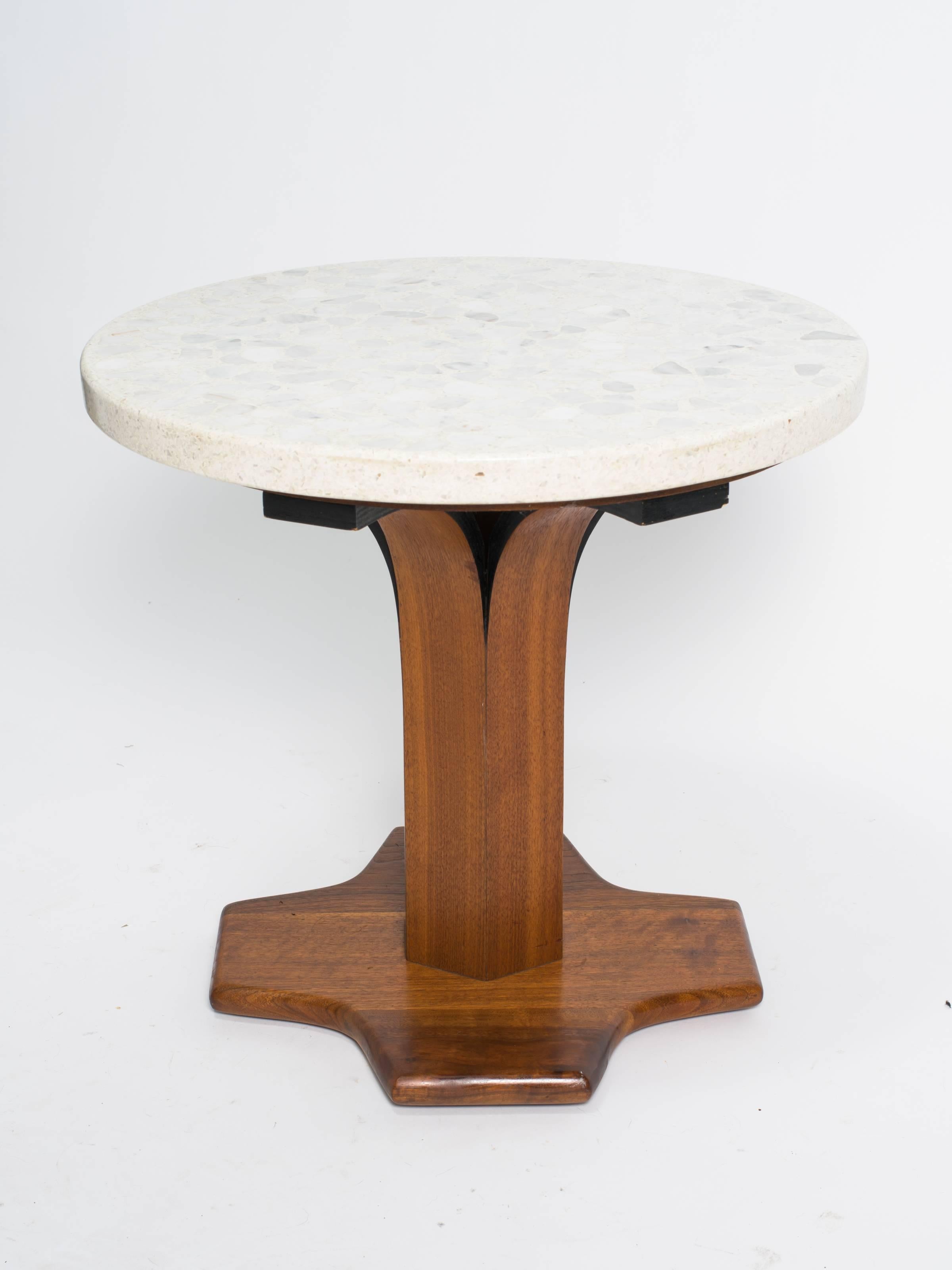 1970s Terrazzo Top Side Table In Good Condition In Tarrytown, NY