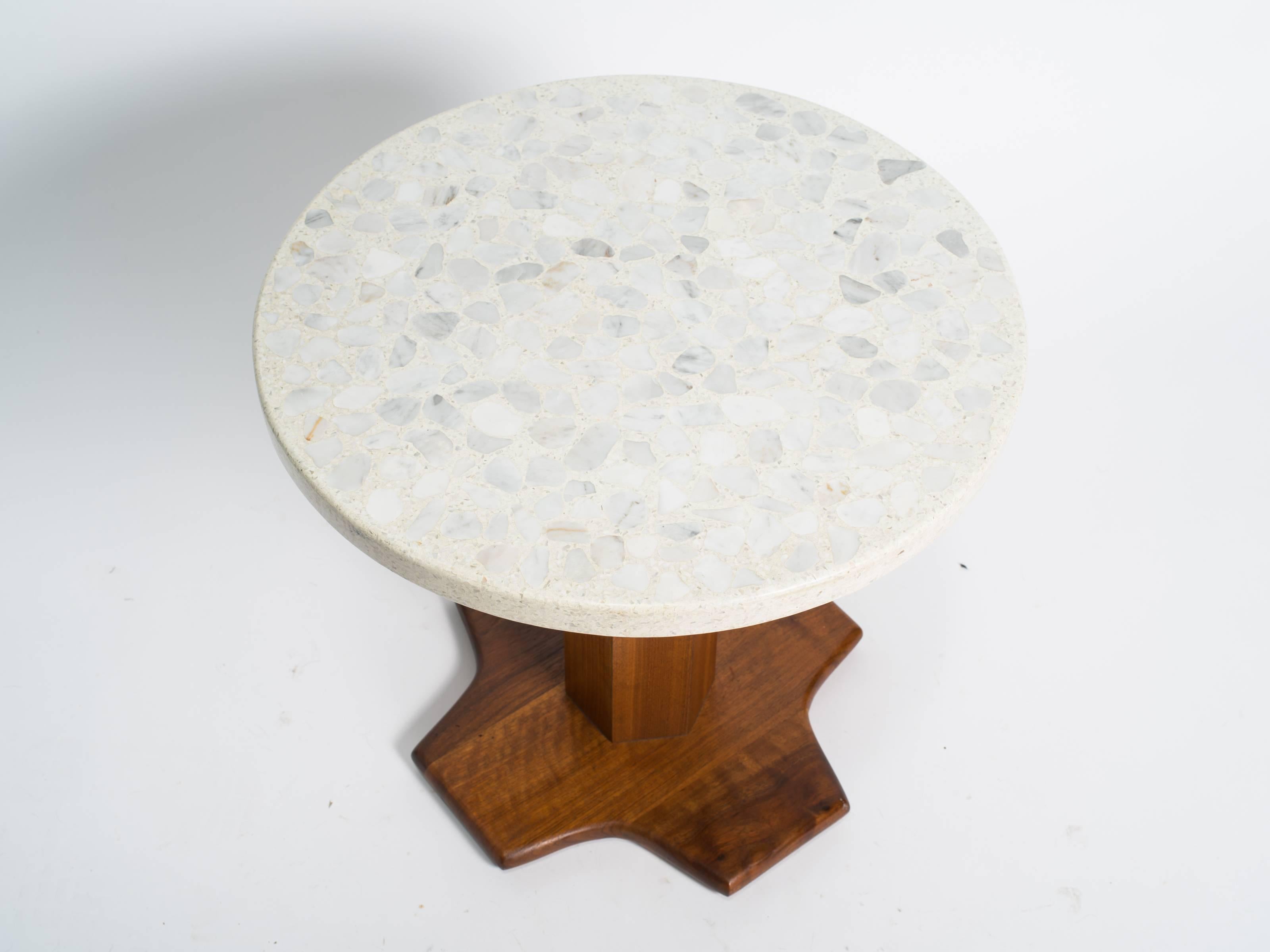 Late 20th Century 1970s Terrazzo Top Side Table
