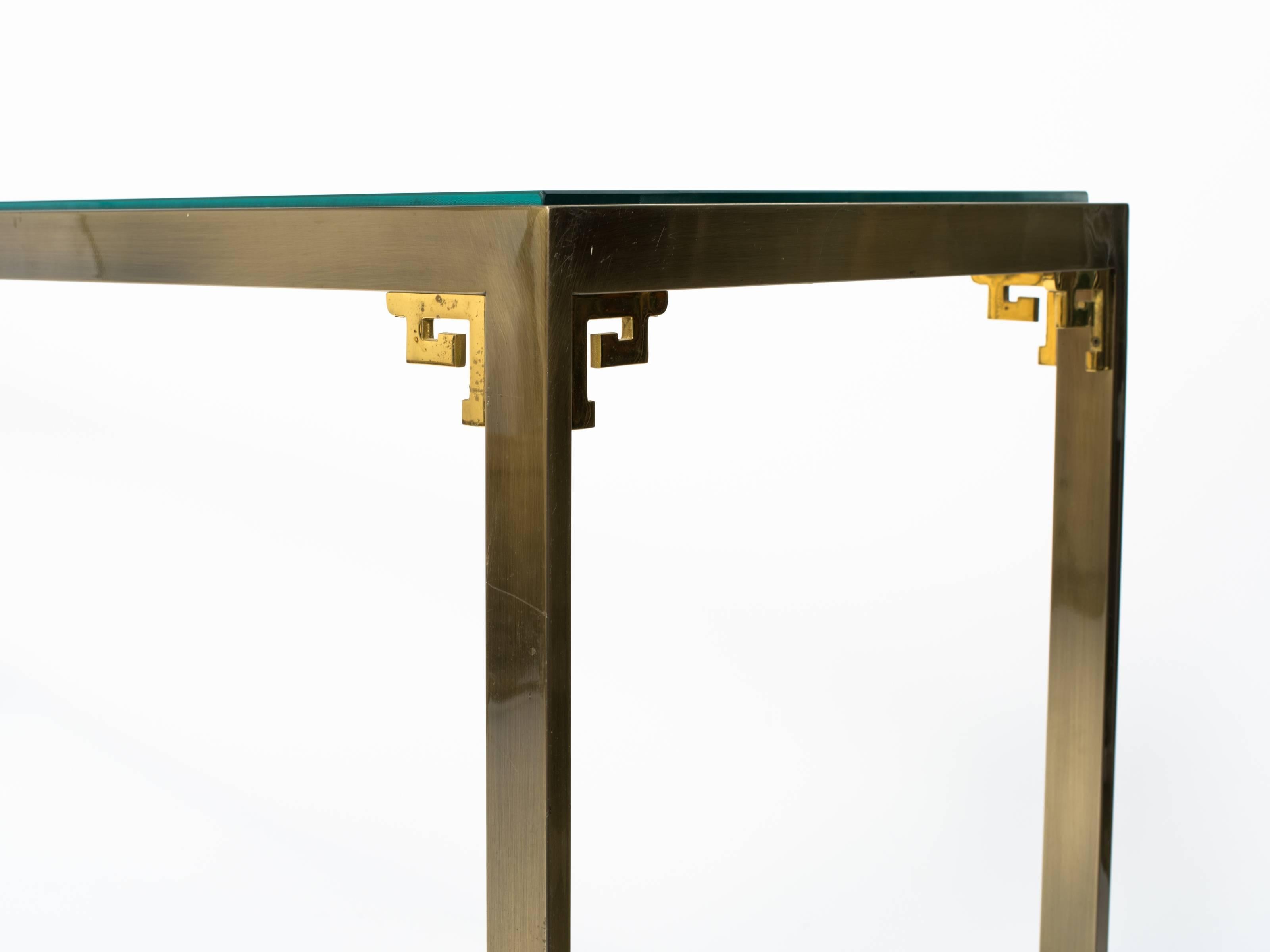 Greek Key Brass Console Table by Design Institute of America 2