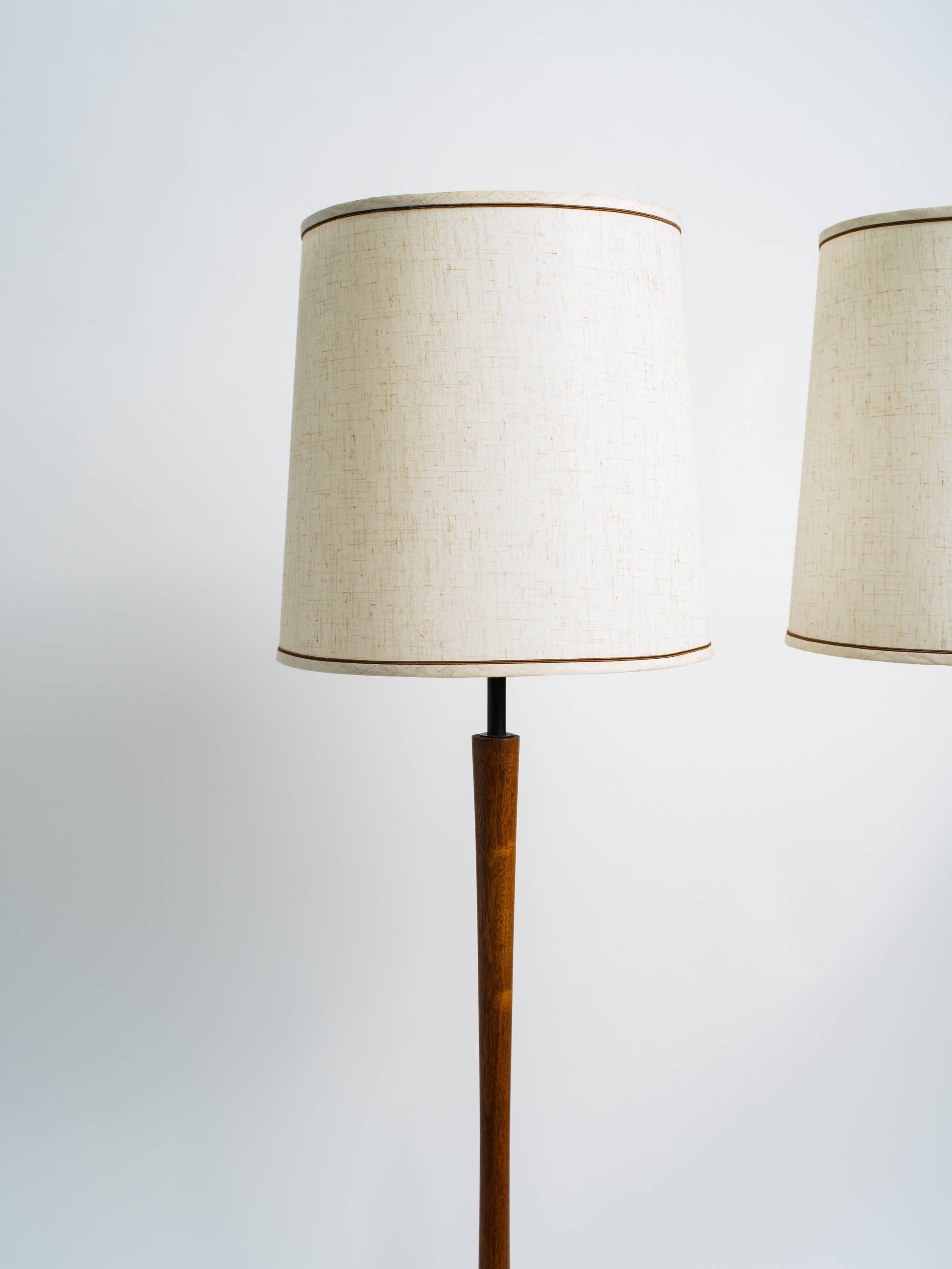 Scandinavian Modern Pair of Danish Modern Teak Floor Lamps