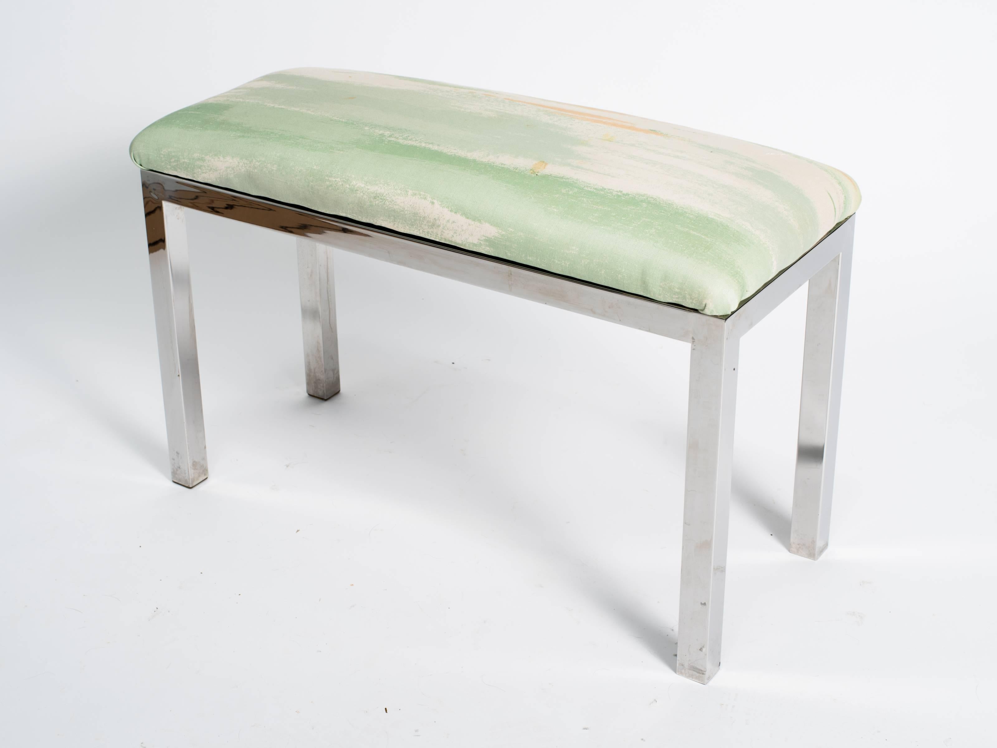 Mid-Century Modern Mid-Century Chrome and Upholstered Bench