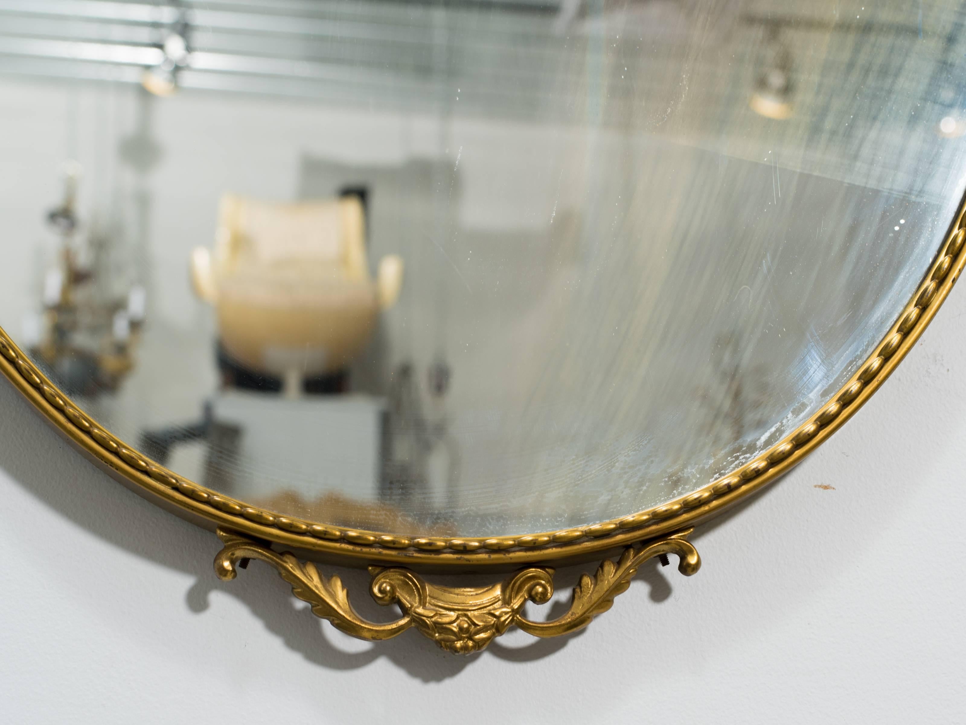 Mid-20th Century Italian Brass Wall Mirror