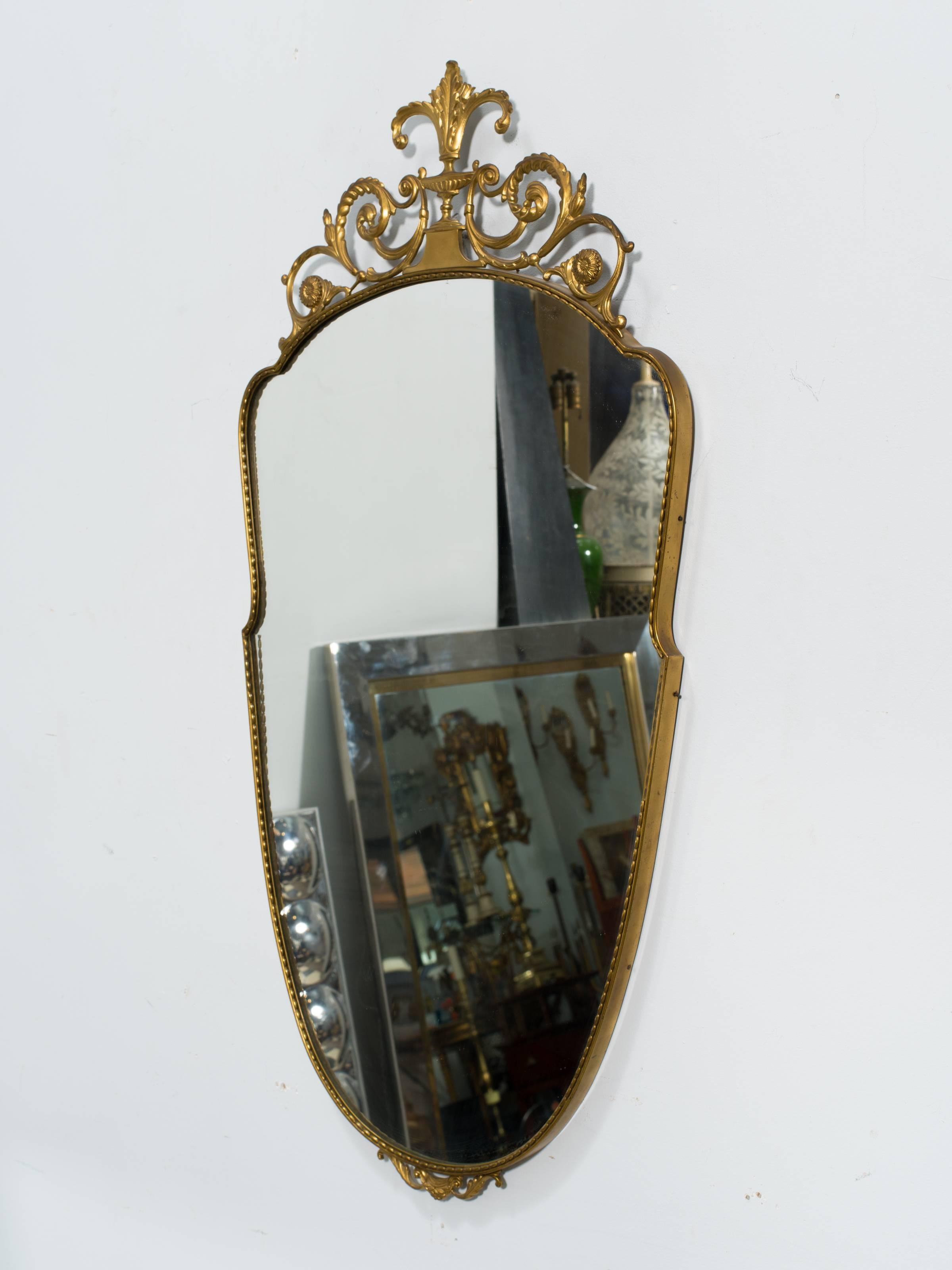 Italian Brass Wall Mirror 1