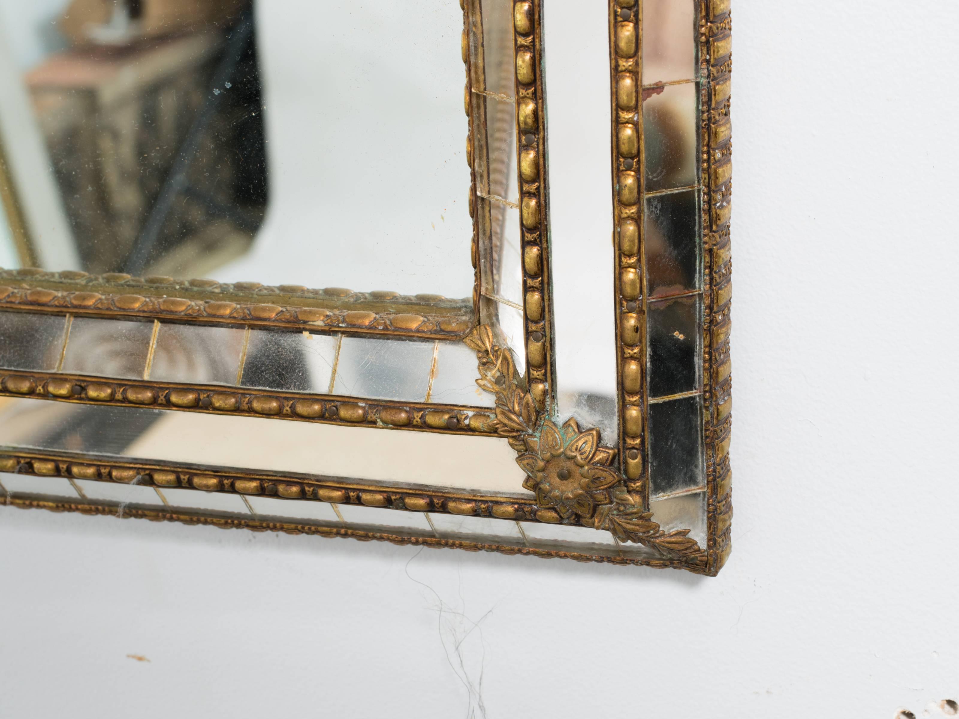 Brass Italian Mosaic Wall Mirror