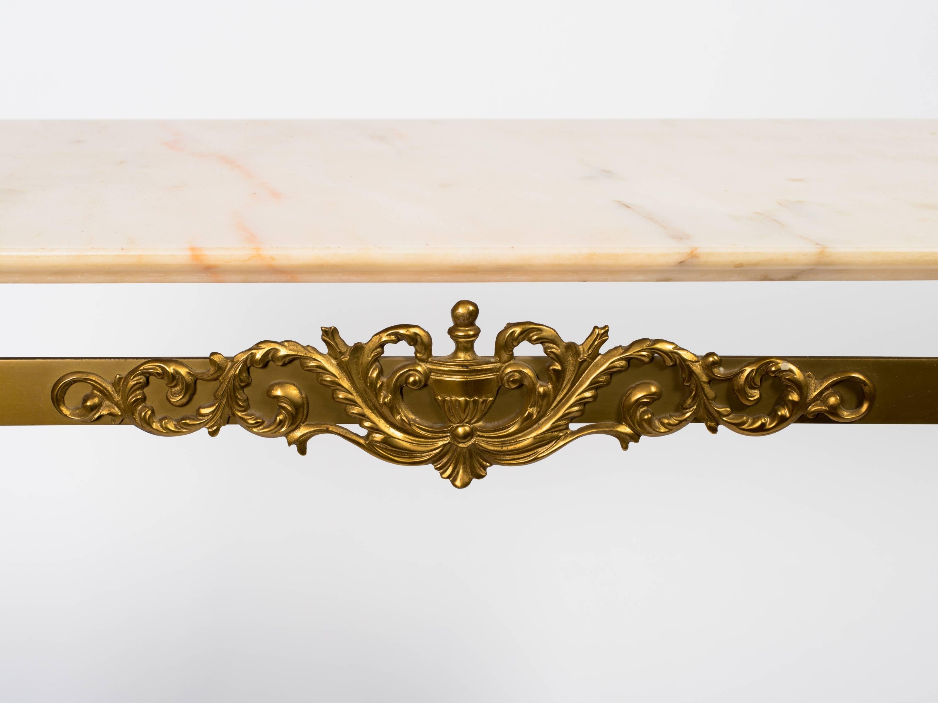 brass and marble console table