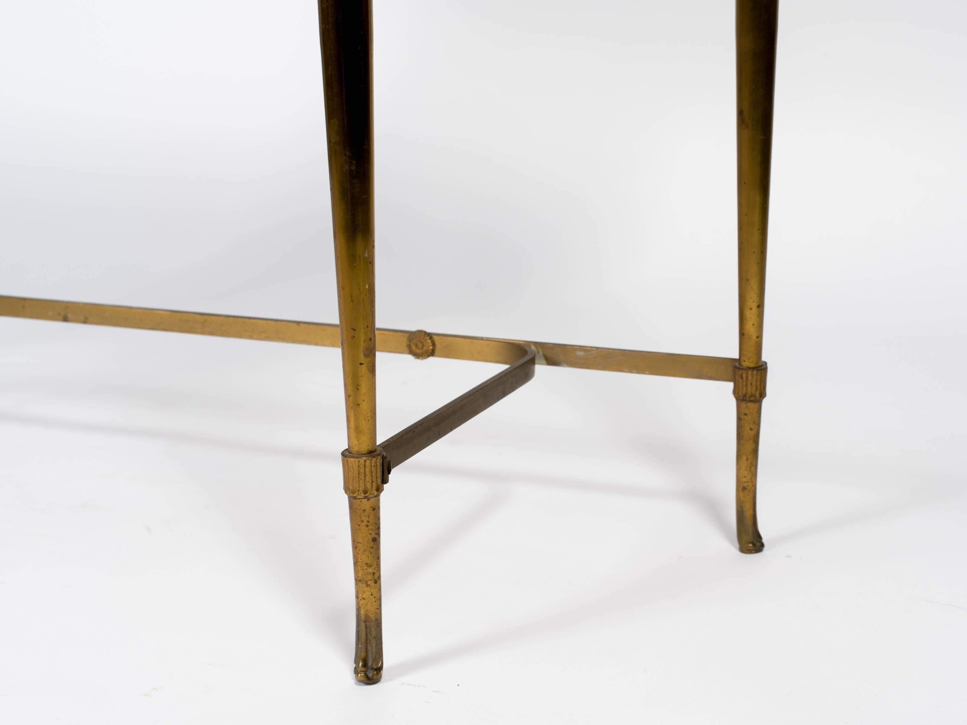 Italian Brass and Marble Console Table In Good Condition In Tarrytown, NY