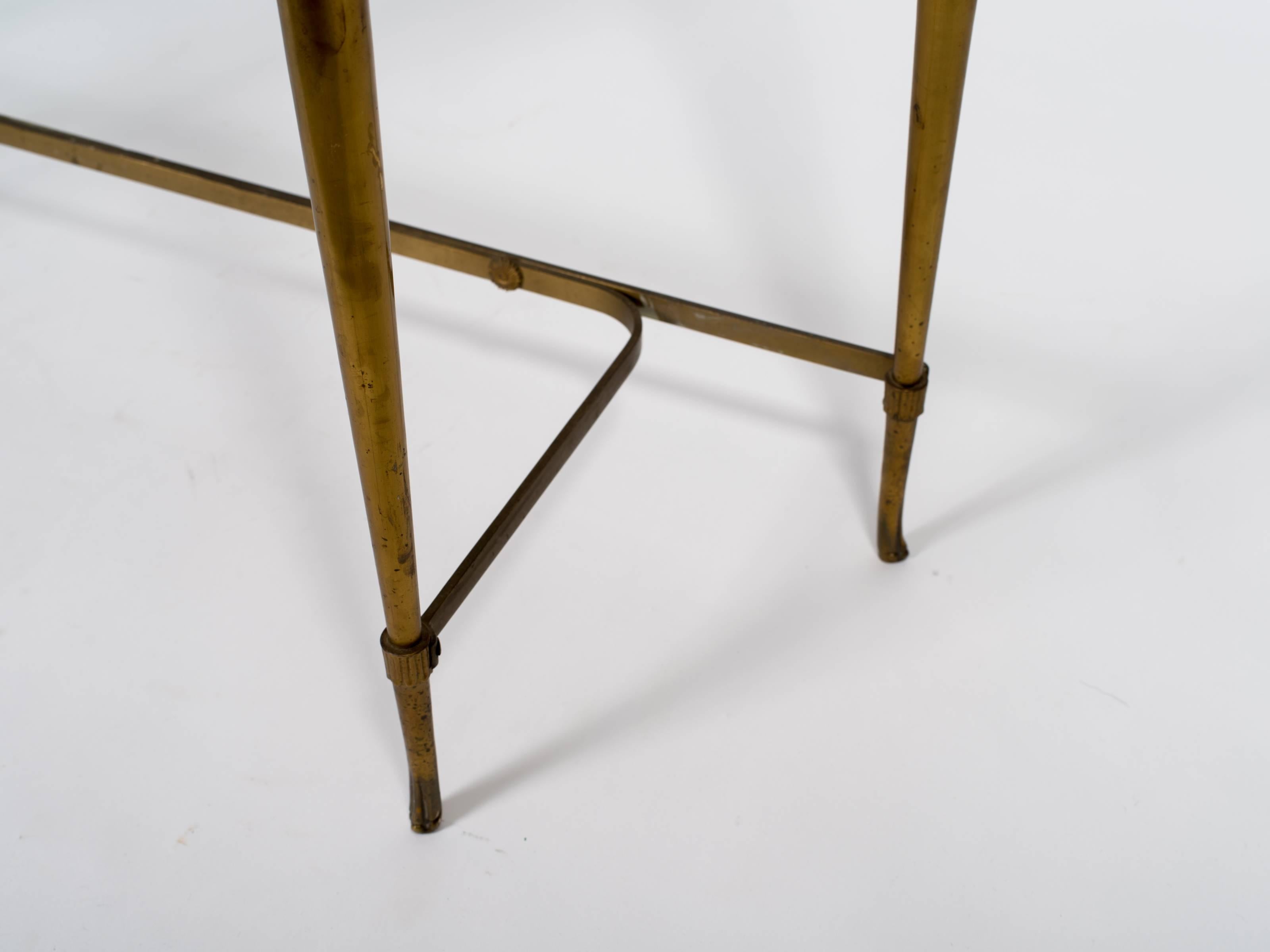 Mid-20th Century Italian Brass and Marble Console Table