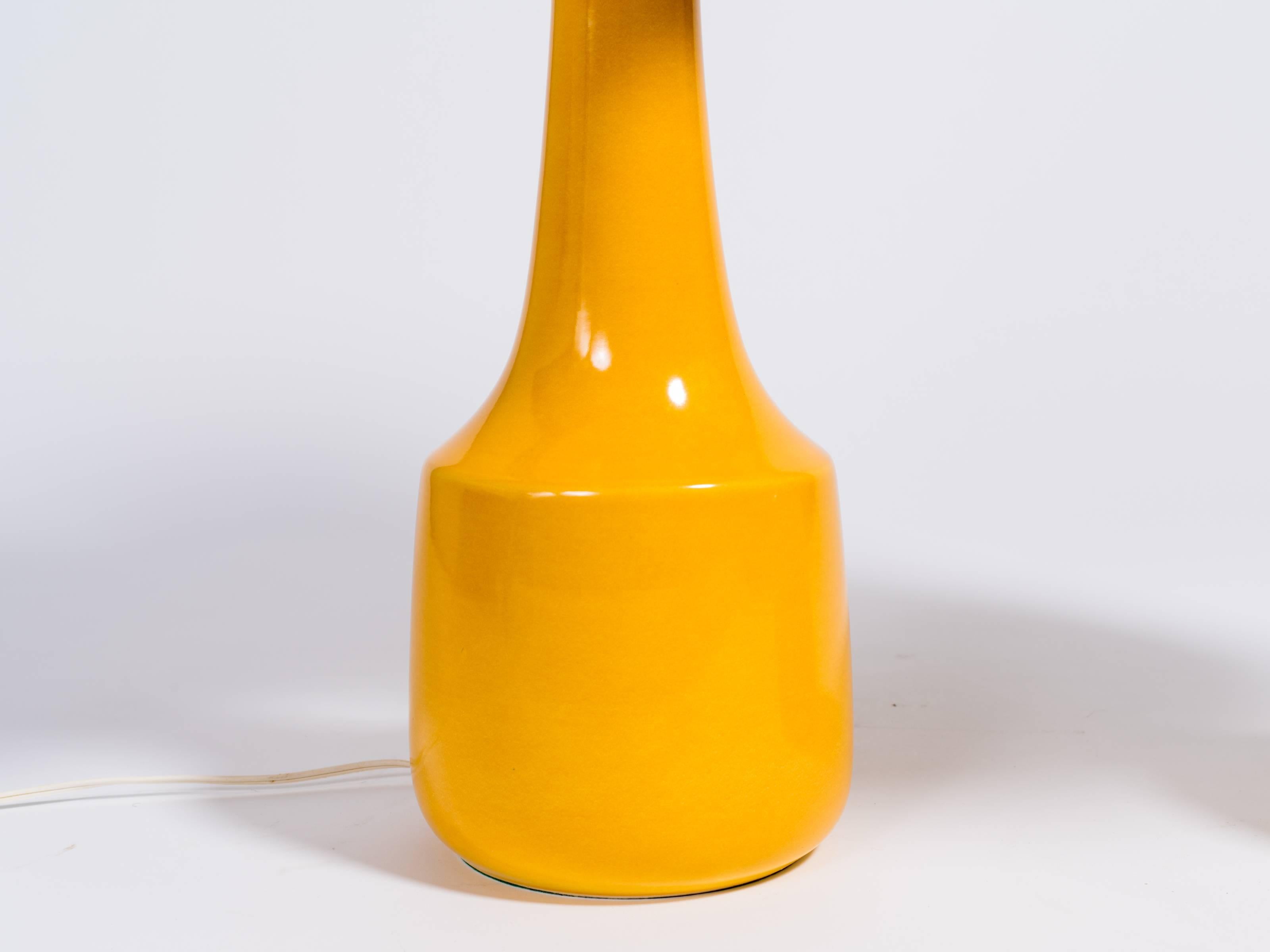 Mid-20th Century Pair of Yellow Lotte & Gunnar Bostlund Table Lamps