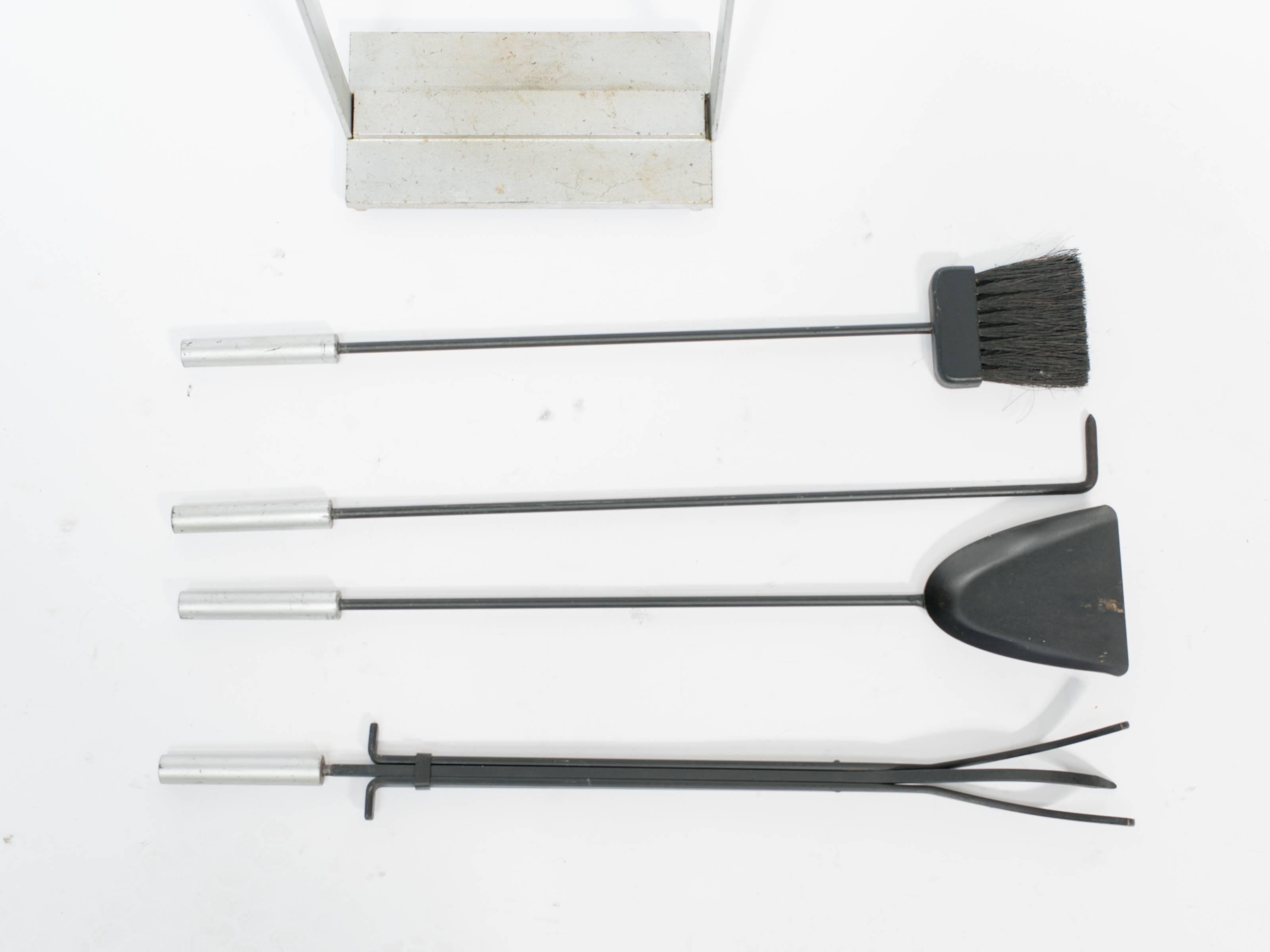 Mid-Century Modern Set of Modernist Fireplace Tools by Pilgrim