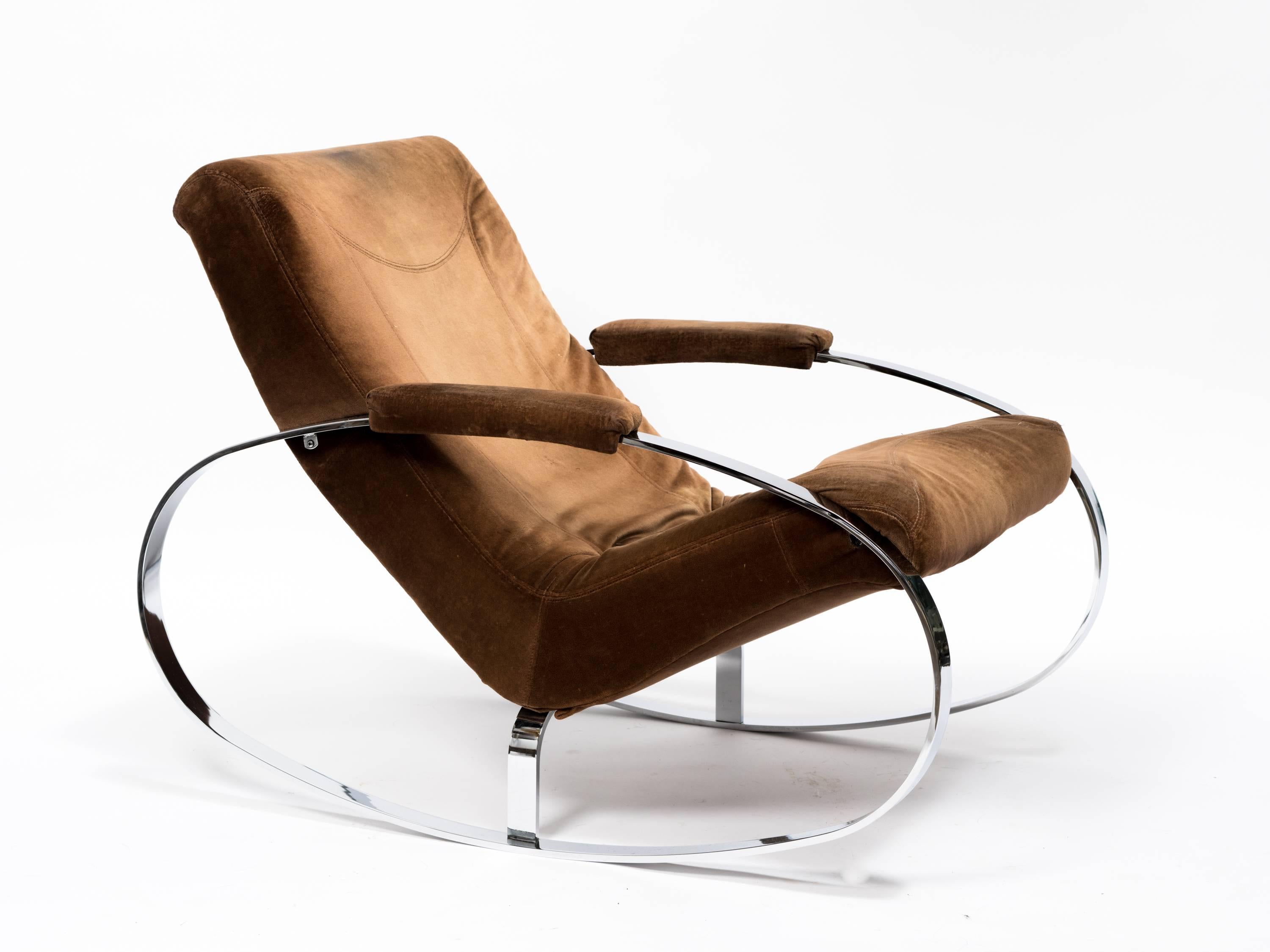 A 1960s Italian chrome rocker by Guido Faleschini.