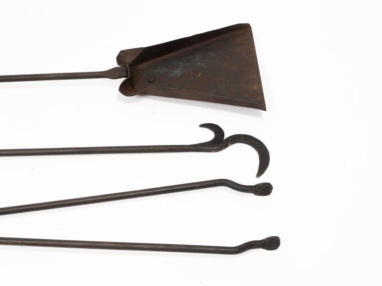 Antique Brass and Iron Fireplace Tools at 1stdibs