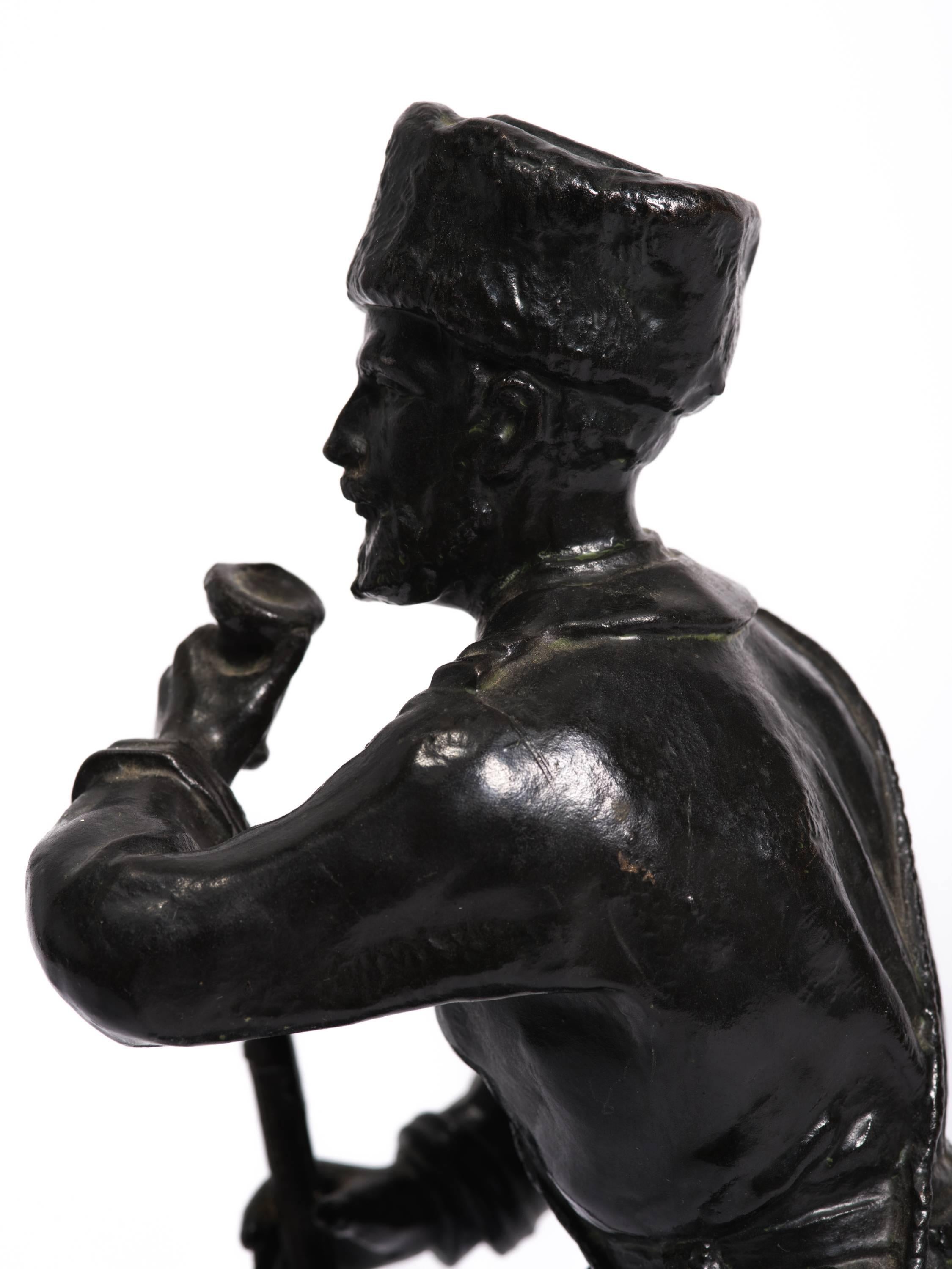 Statua cosacca russa in bronzo in vendita 1