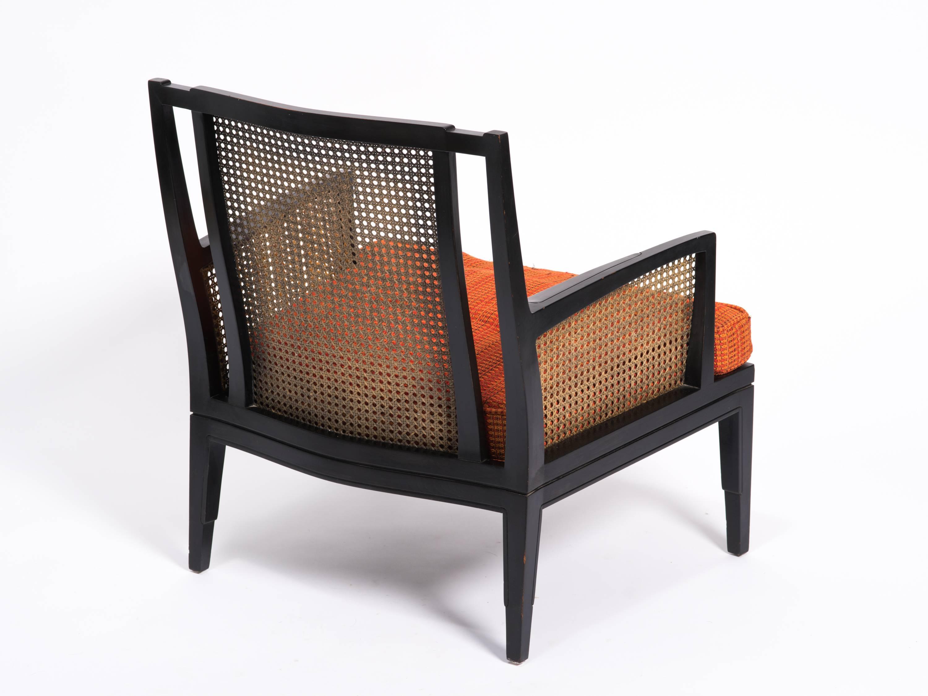 Pair of Art Deco Caned Lounge Chairs In Good Condition In Tarrytown, NY