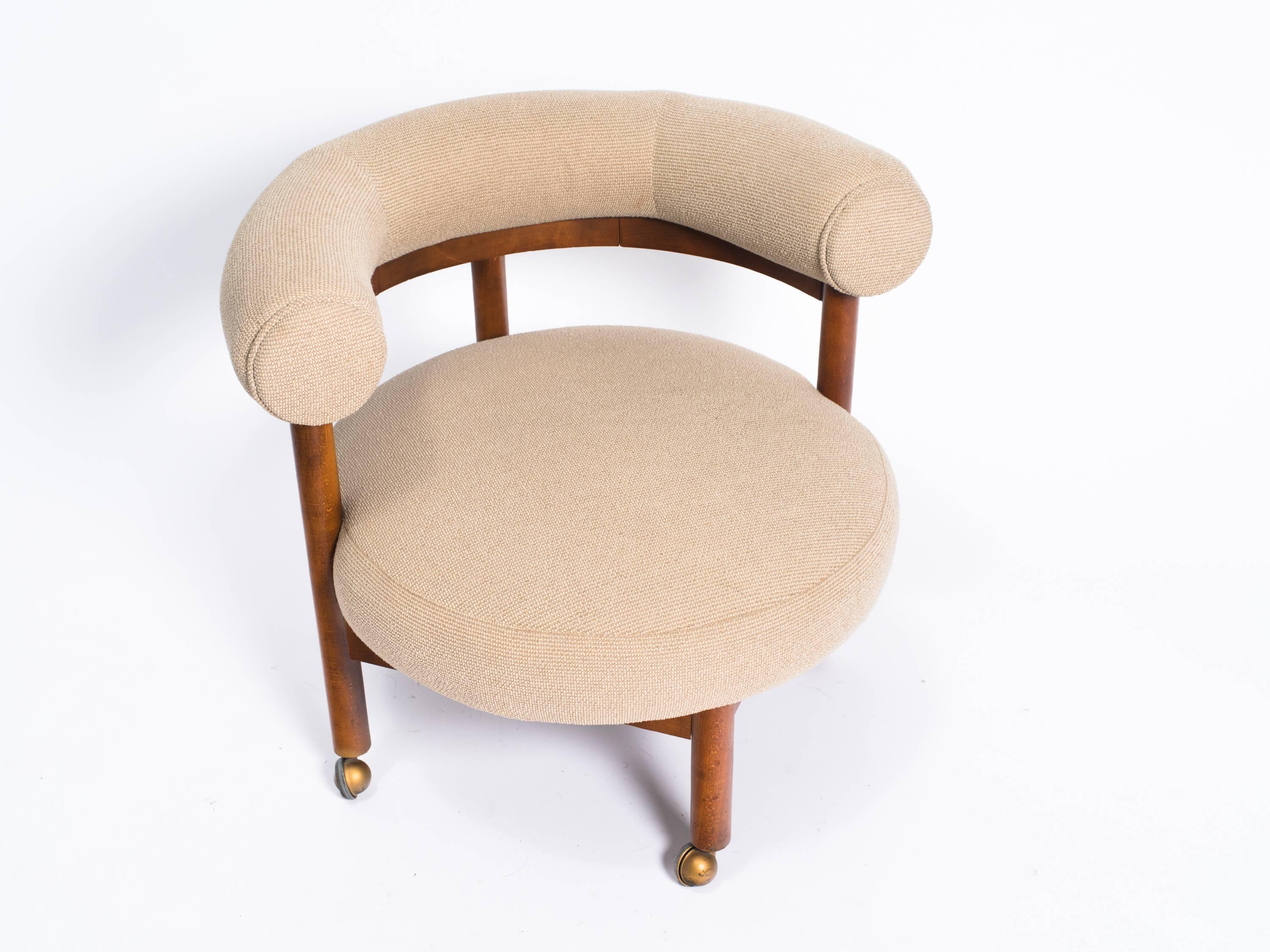 Scandinavian Modern Danish Modern Occasional Chair on Casters