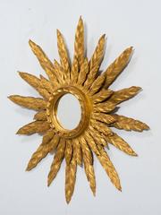 Artist Signed Carved Sunburst Mirror