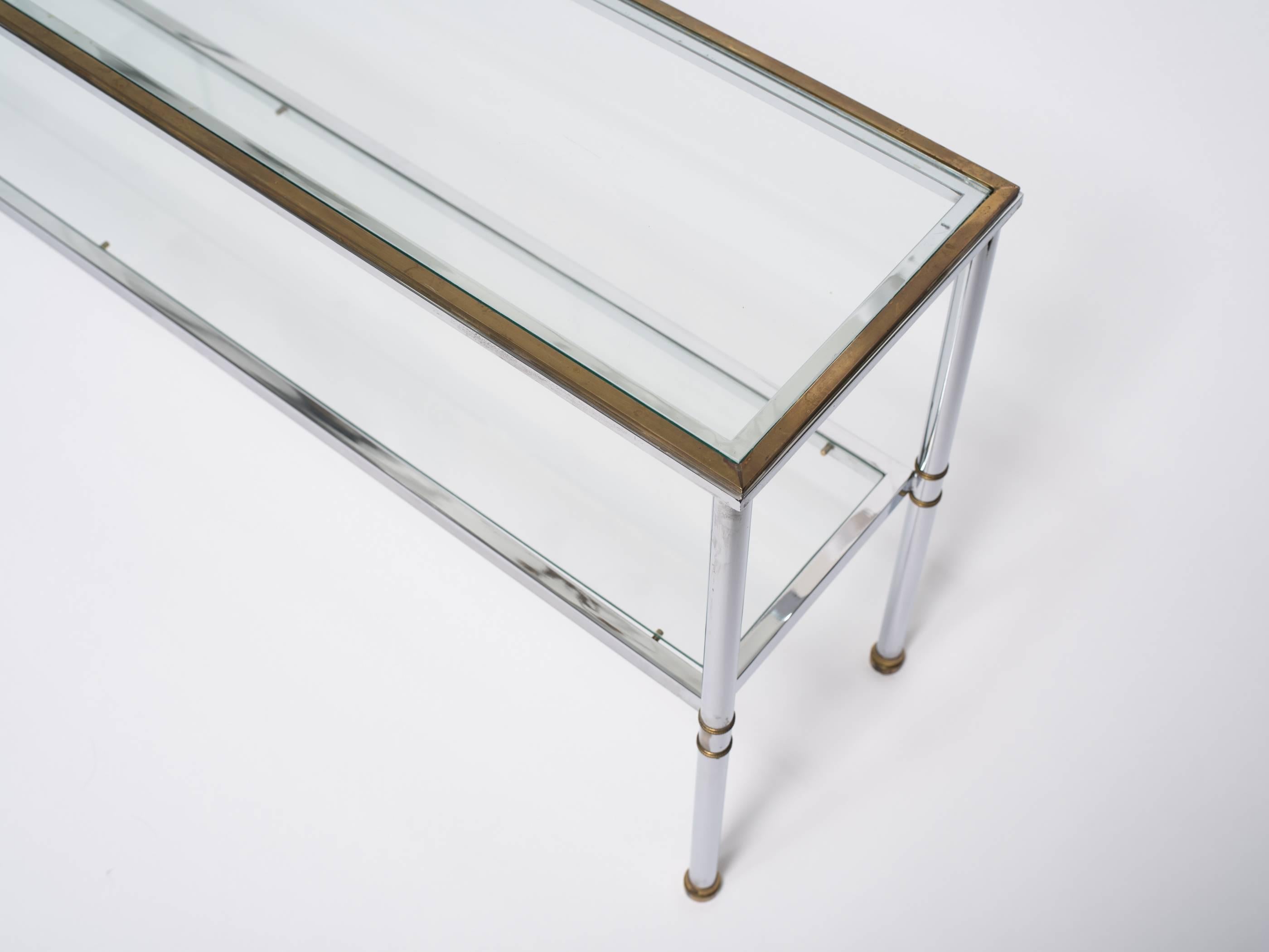 Chrome and Brass Console Table 1