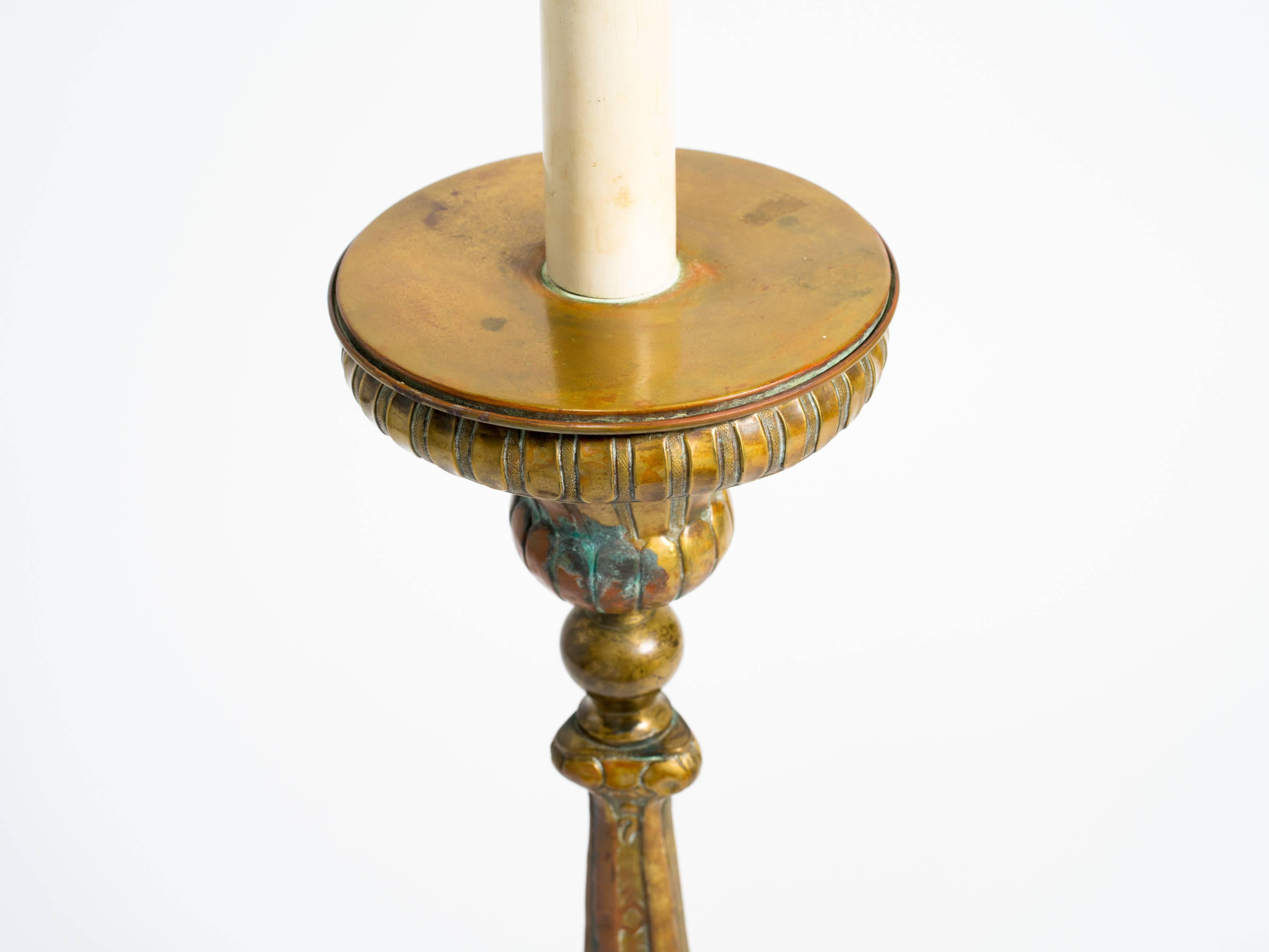 Empire Large Brass Candlestick Lamp