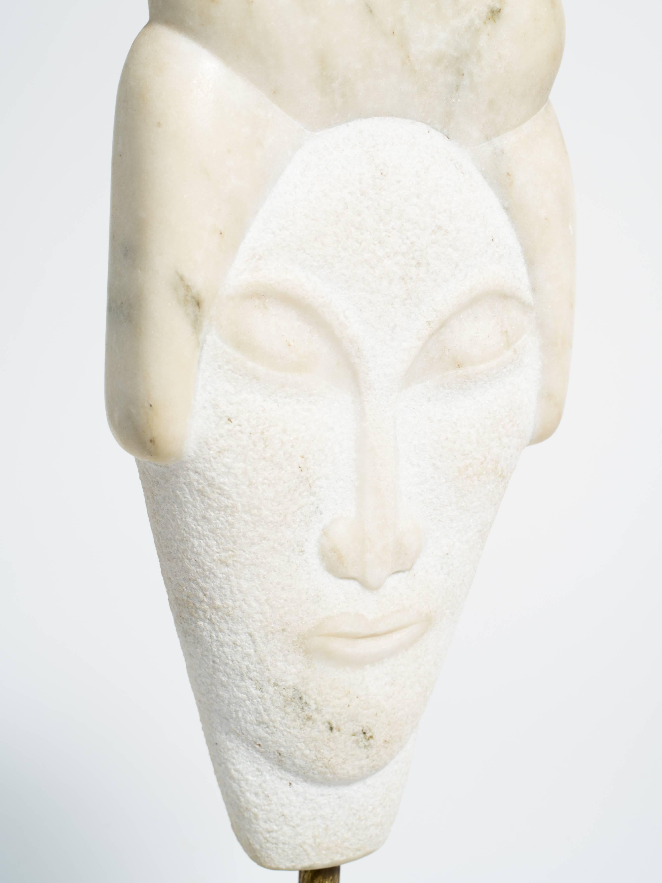 Sculpture de buste en marbre asiatique Bon état - En vente à Tarrytown, NY