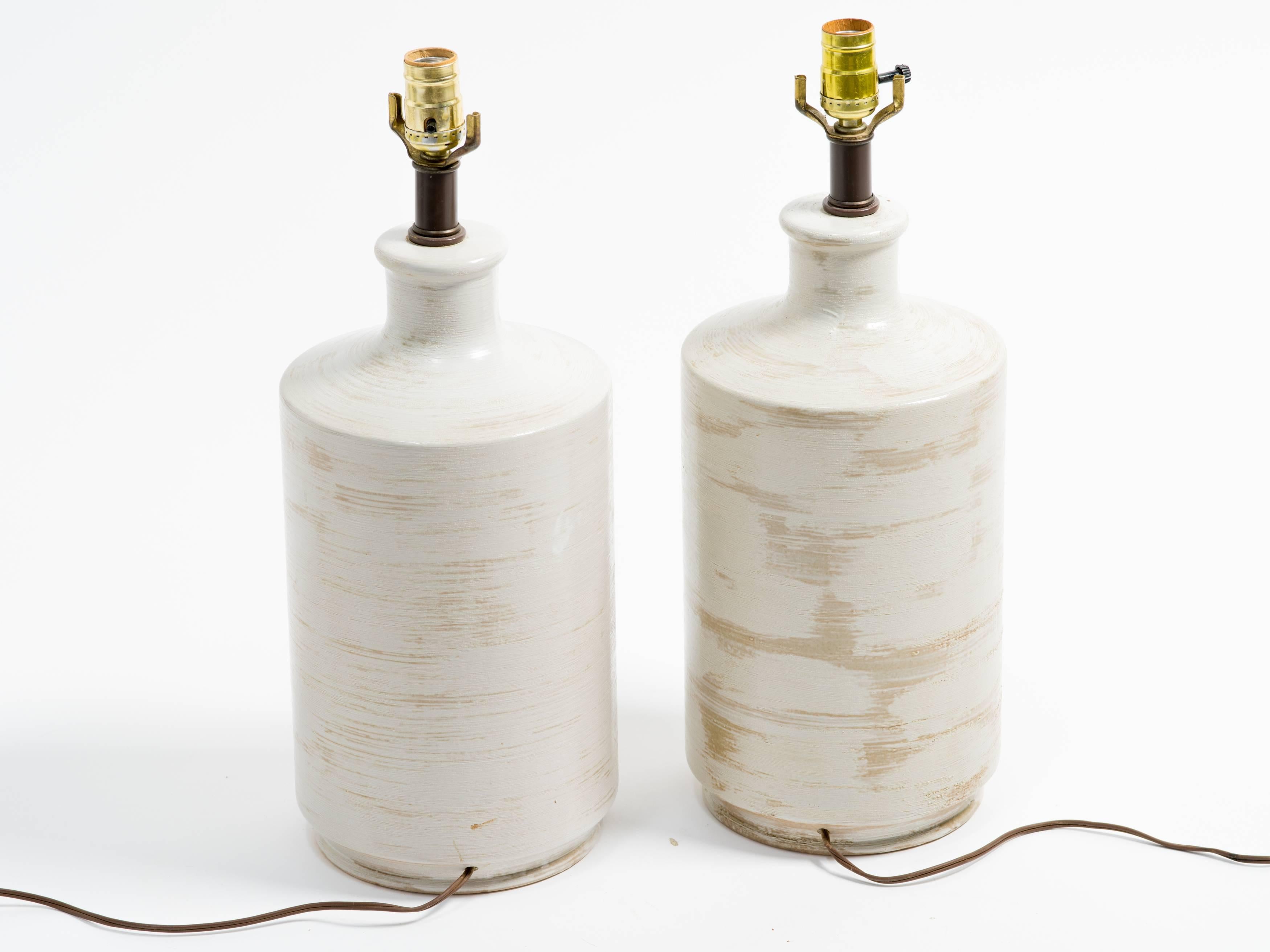 Pair of Ceramic Bamboo Table Lamps 2
