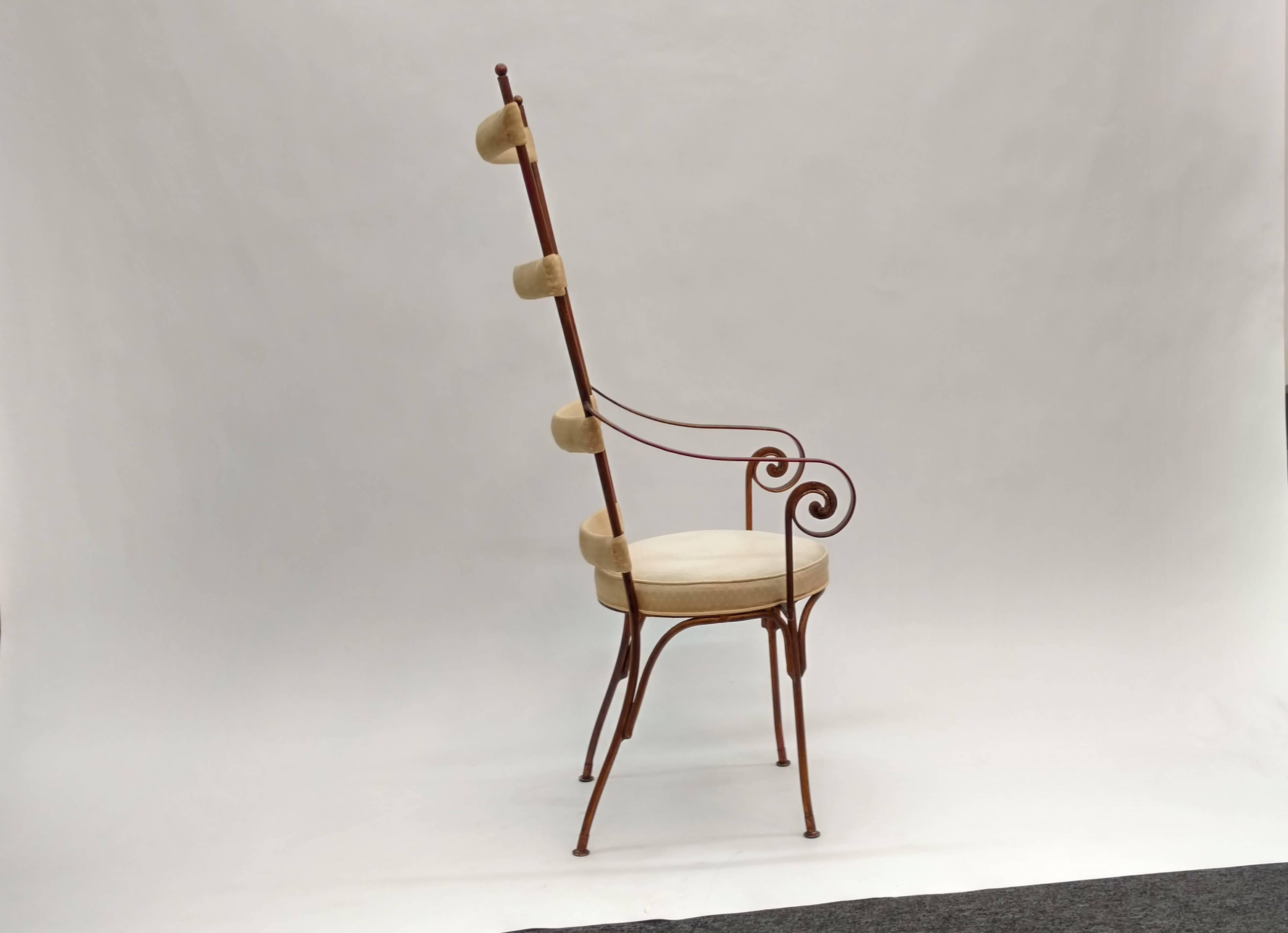 Italian Gilt Metal Mid-Century Chair 1
