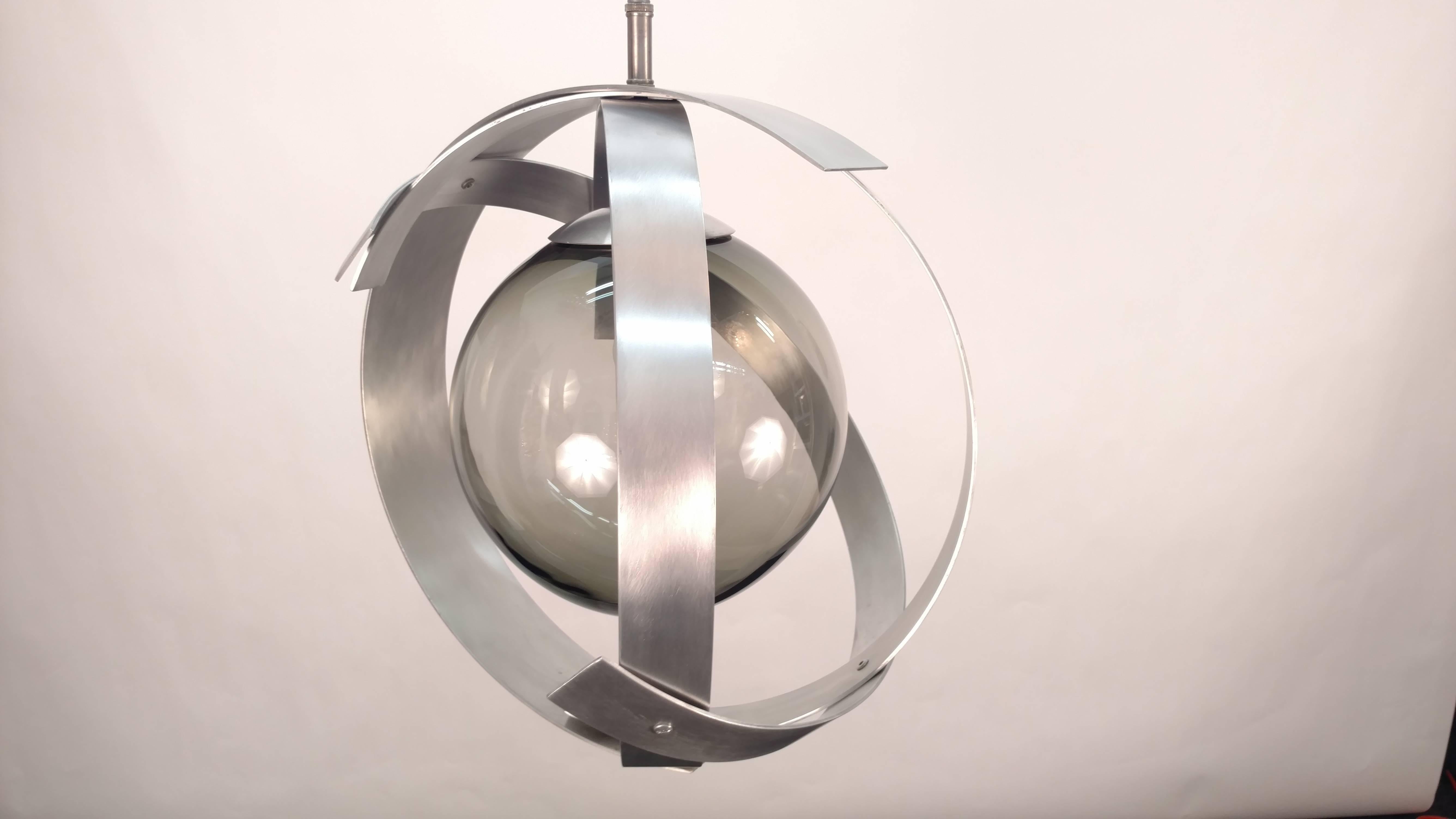 Orb Aluminium Chandeliers In Good Condition For Sale In Tarrytown, NY