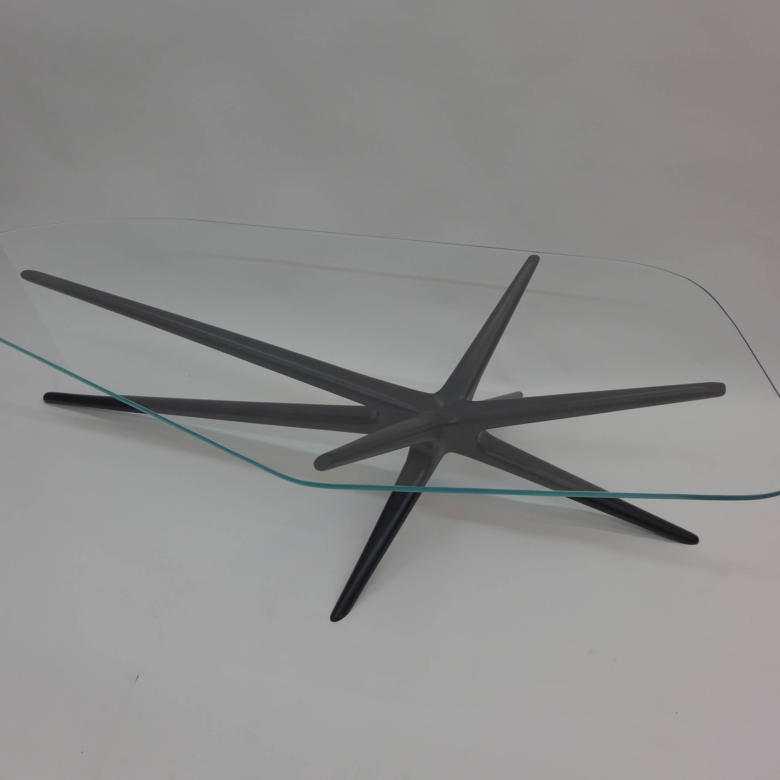 Sputnik Coffee Table Organic Glass, Limited Edition In Good Condition For Sale In Tarrytown, NY
