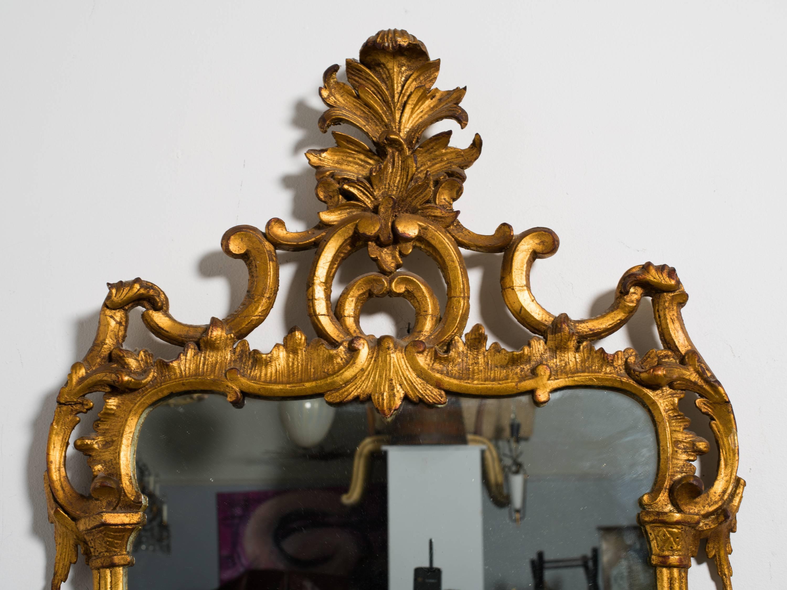 1940s Carved Giltwood Italian Wall Mirror 1